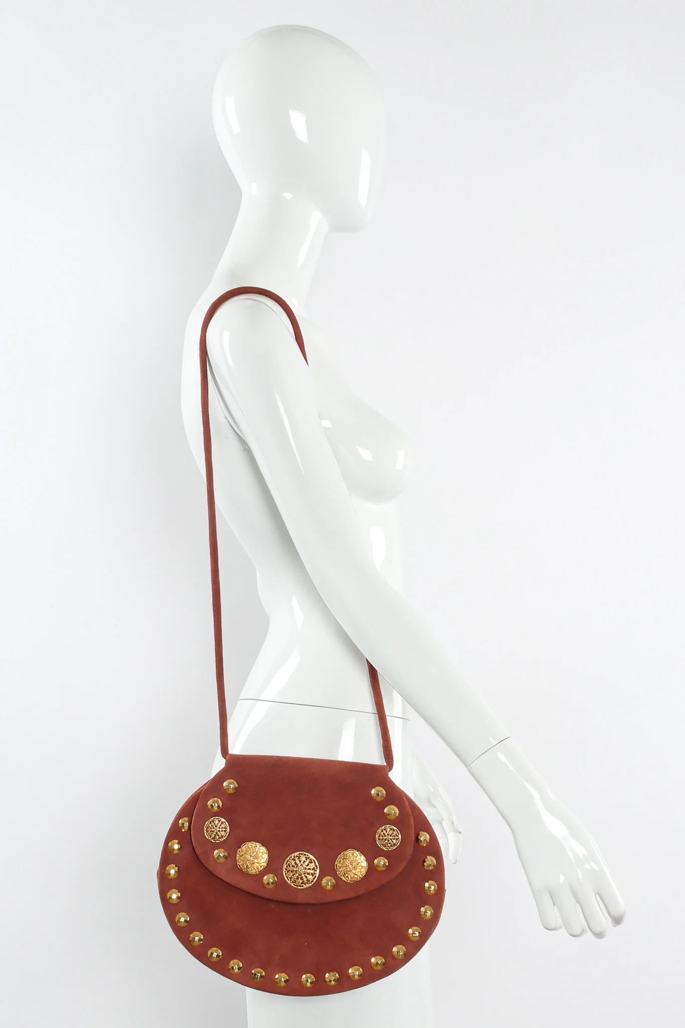 Filigree Suede Saddle Bag - Image 2