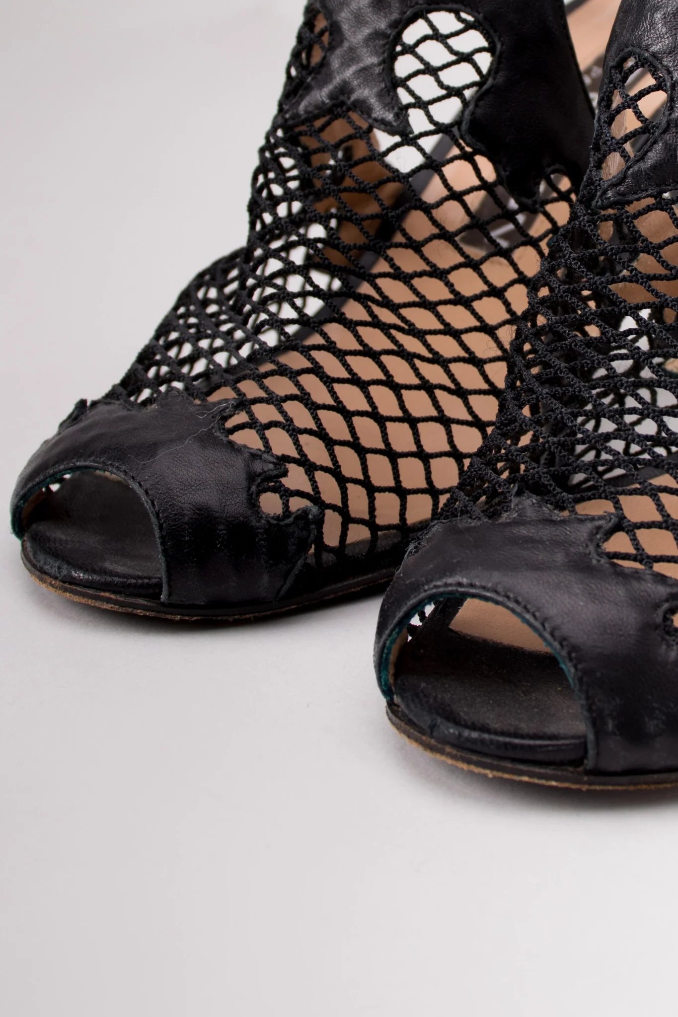 Fishnet Open Toe Heels - Image 18