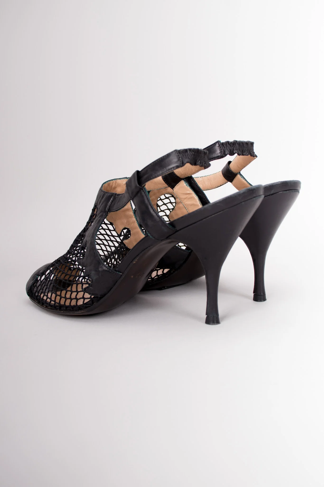 Fishnet Open Toe Heels - Image 3
