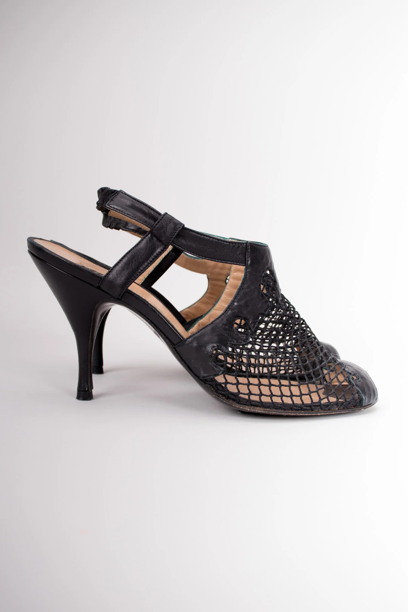 Fishnet Open Toe Heels - Image 6