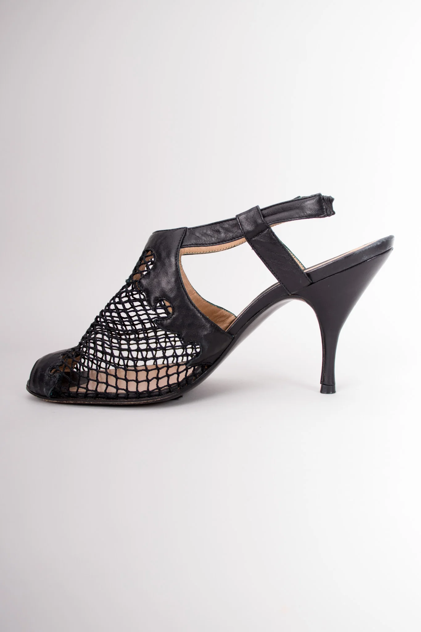 Fishnet Open Toe Heels - Image 8