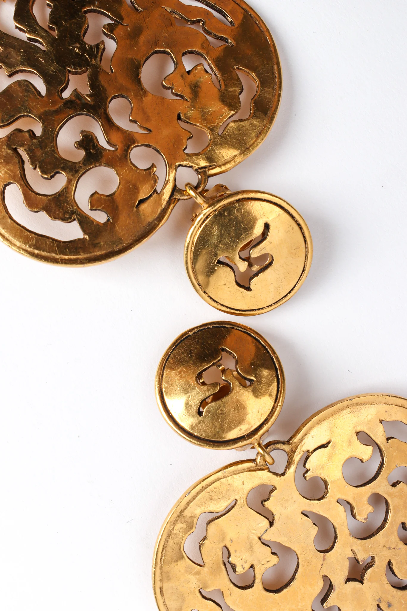 Flame Filigree Cutout Heart Earrings - Image 6
