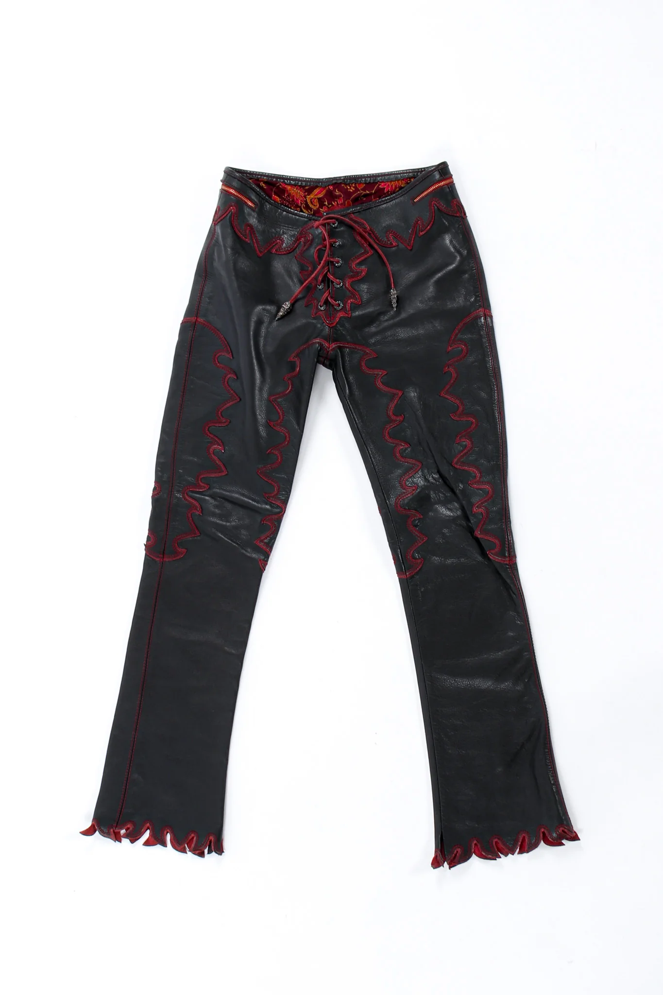 Flame Lace Up Leather Pant