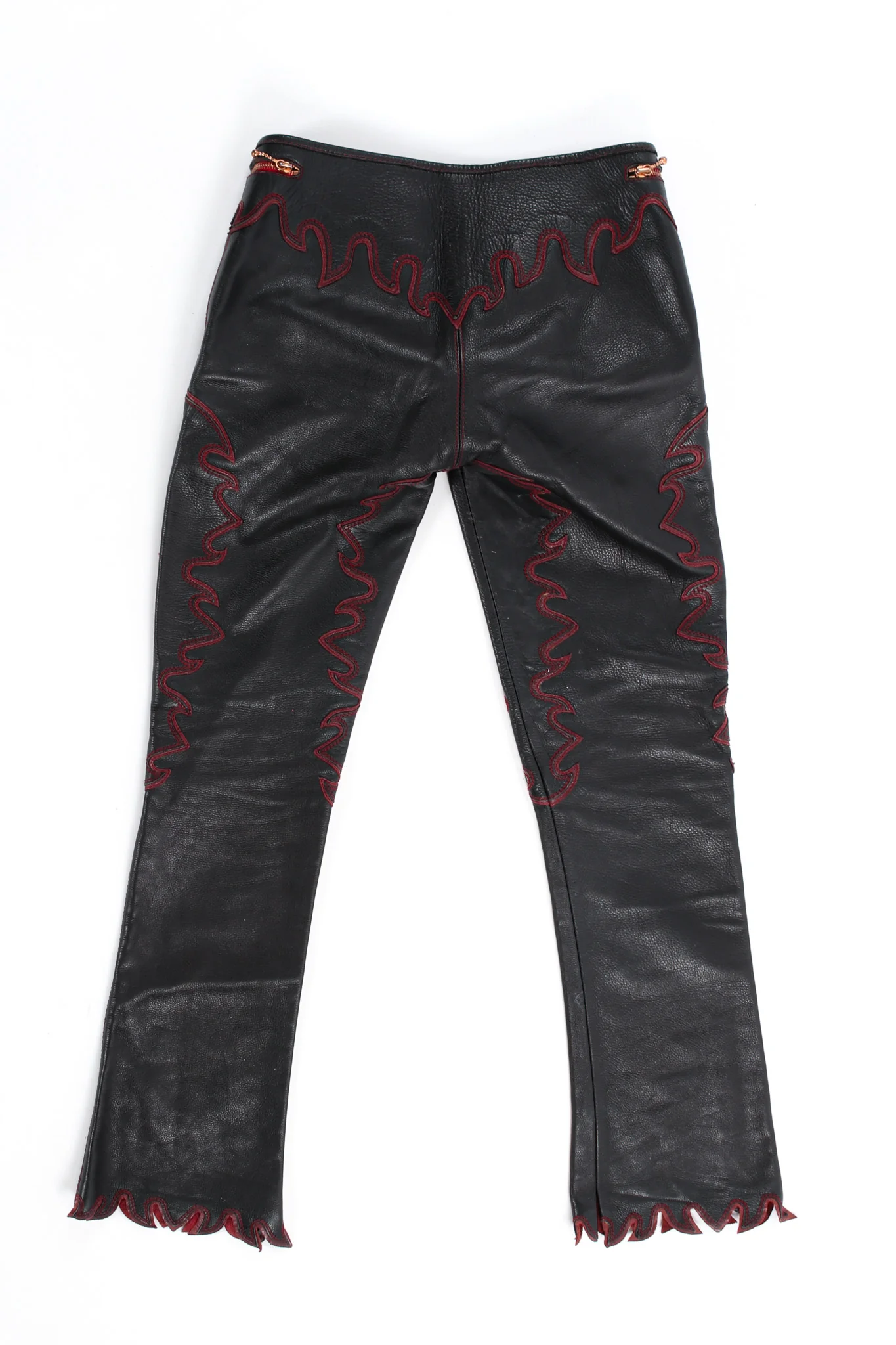 Flame Lace Up Leather Pant - Image 2