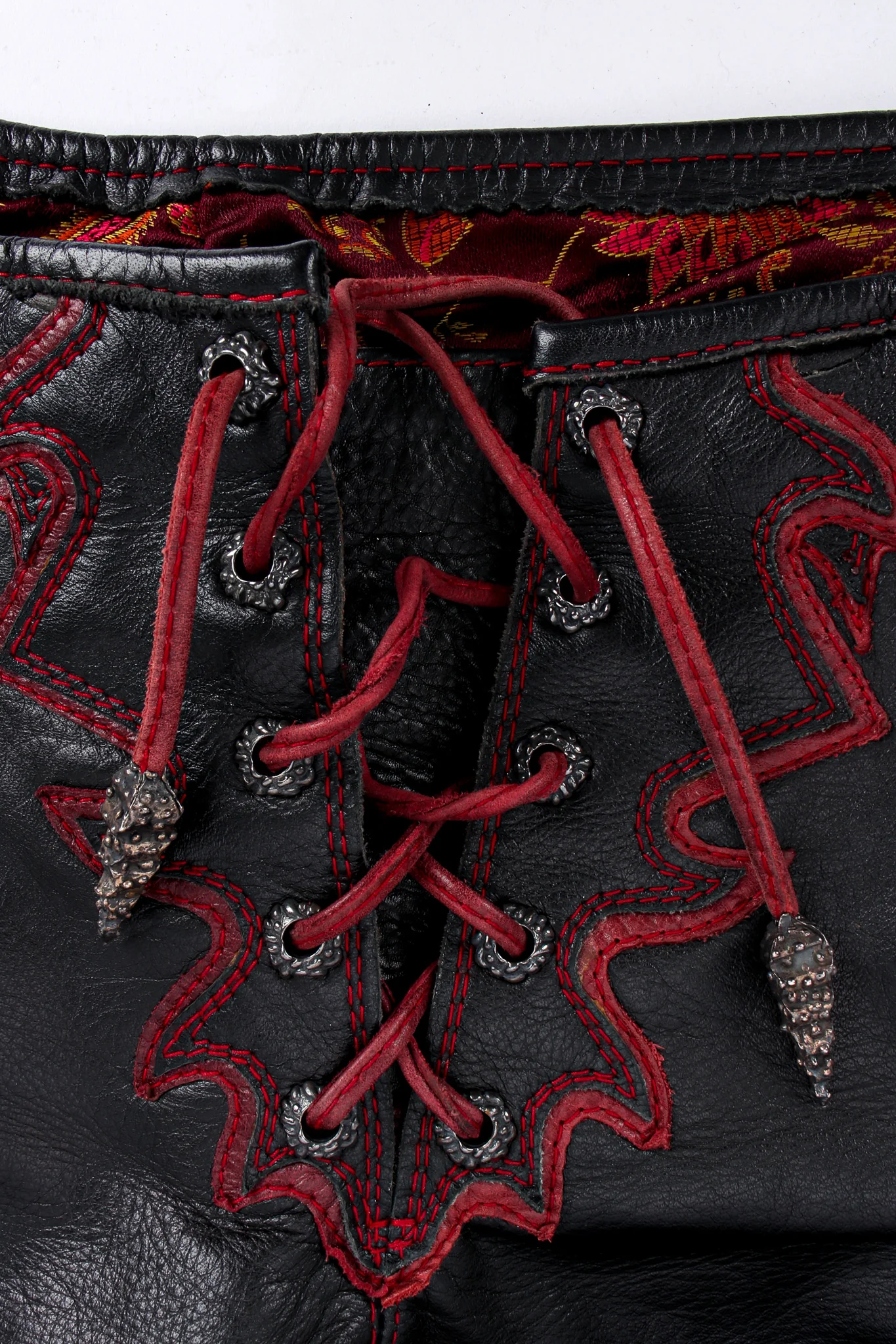 Flame Lace Up Leather Pant - Image 5