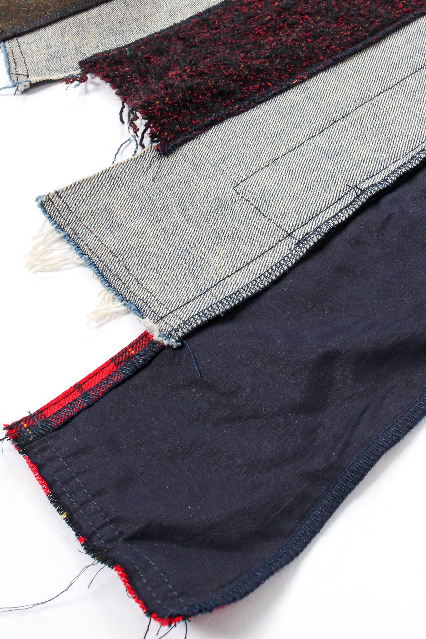 Flannel Patchwork Denim Grunge Skirt - Image 7