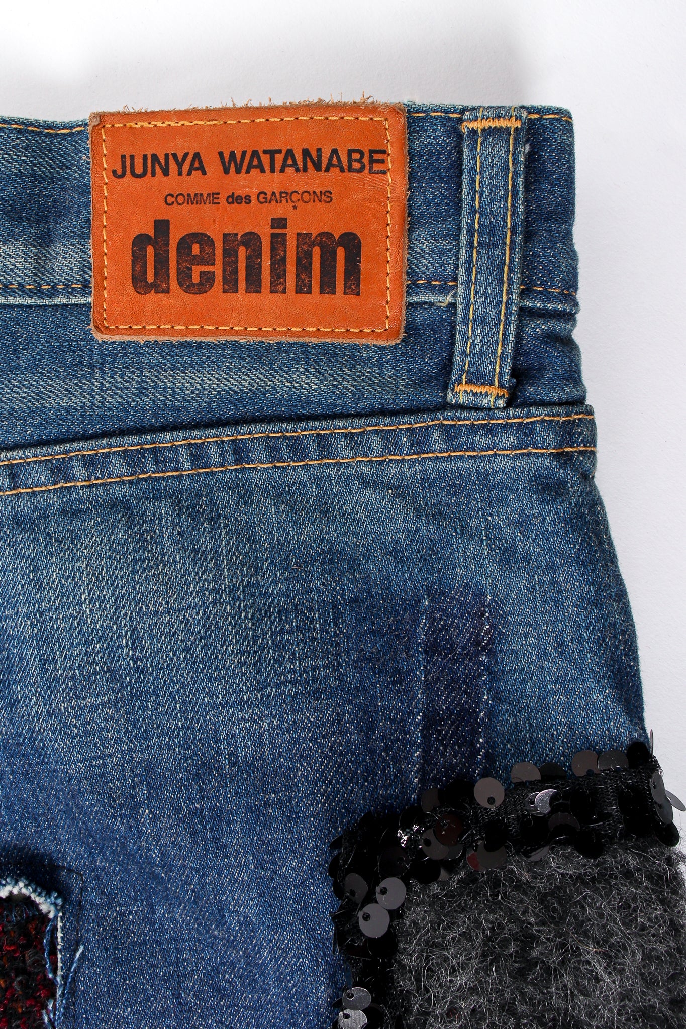 Flannel Patchwork Denim Grunge Skirt - Image 8
