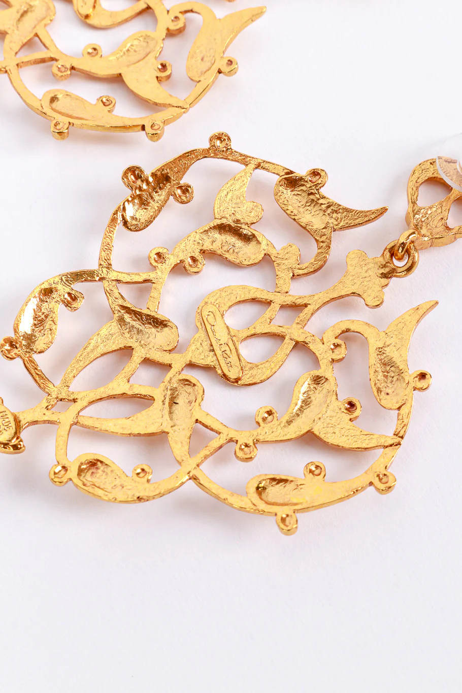 Fleur De Lis Scroll Drop Earrings - Image 5