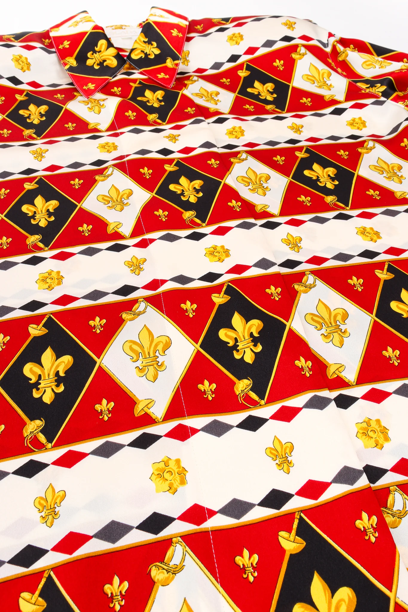 Fleur de Lys Harlequin Print Shirt - Image 13