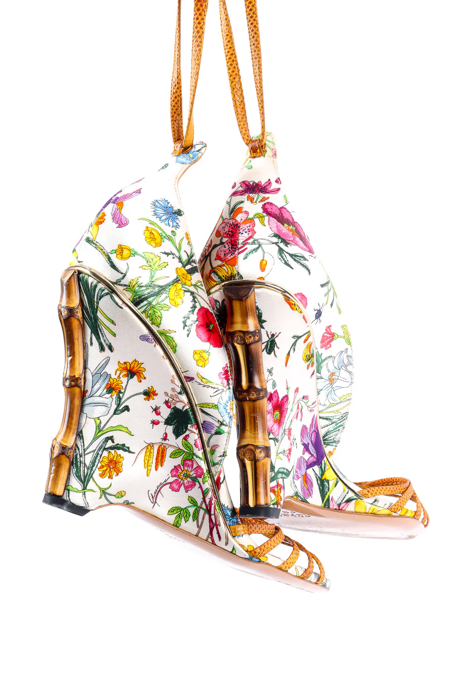 Floral Bamboo Wedge Sandal - Image 2