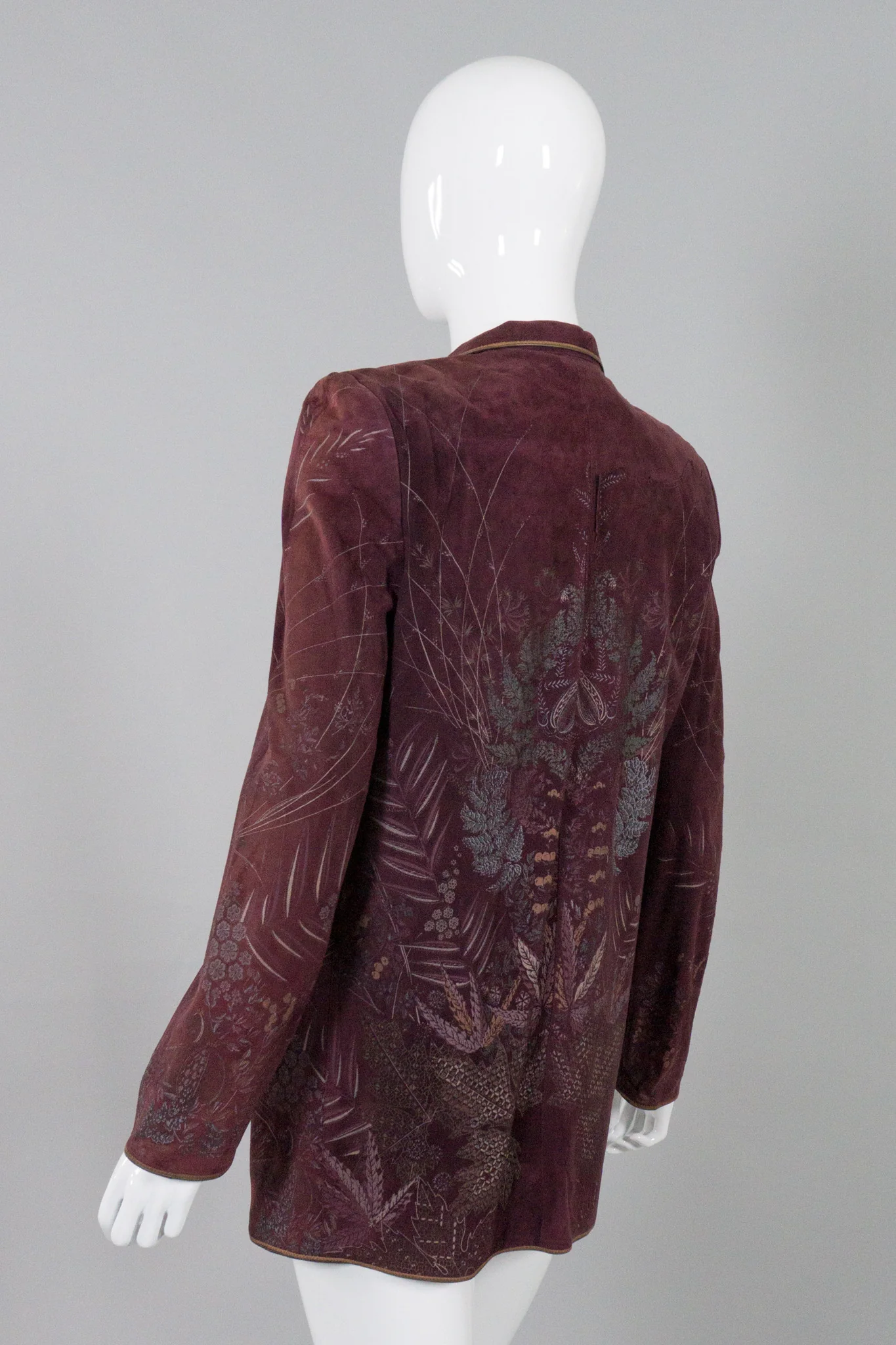 Flora Stamped Suede Boyfriend Jacket - Image 5