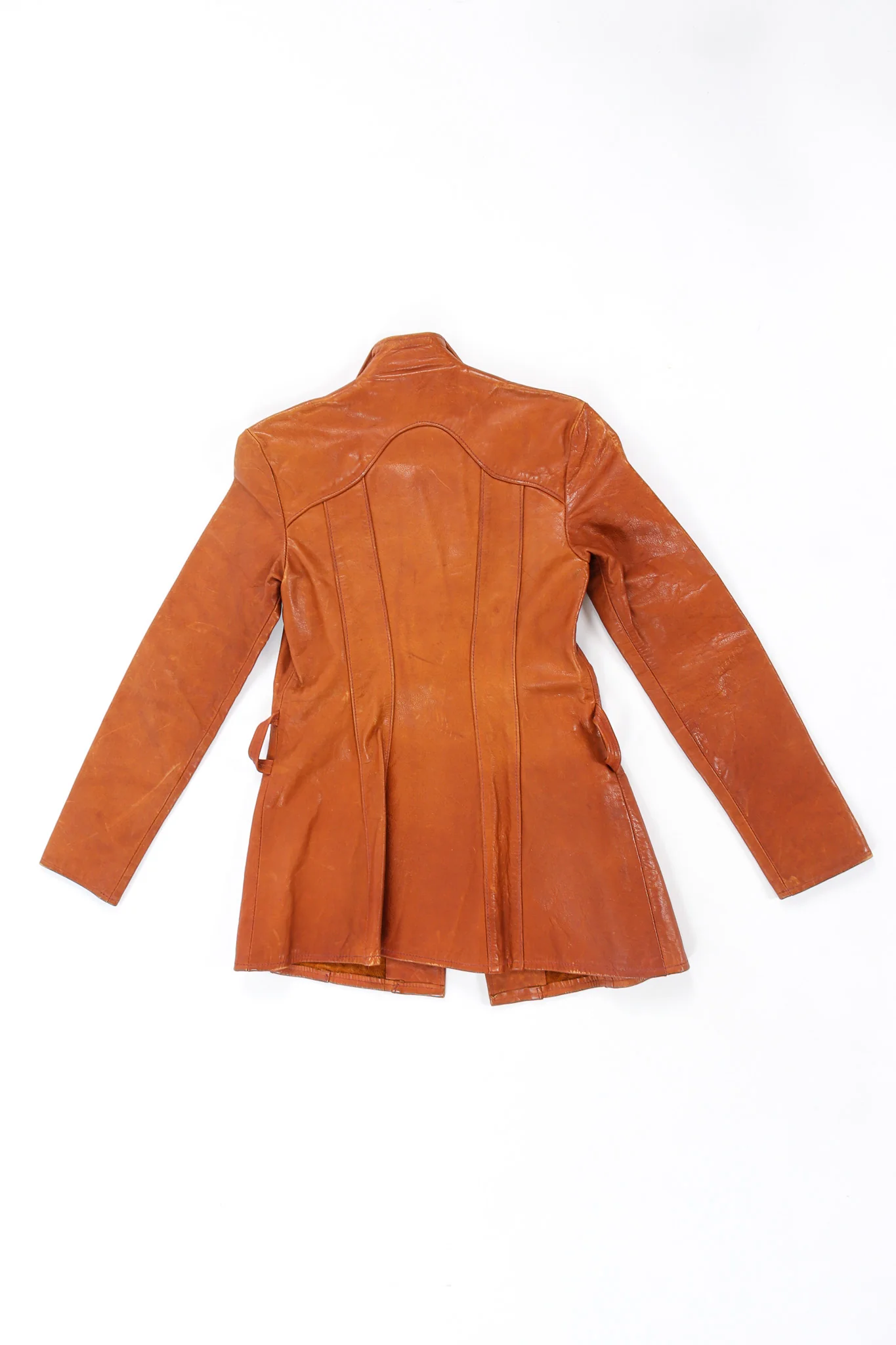 Floral Appliqué Leather Jacket - Image 5