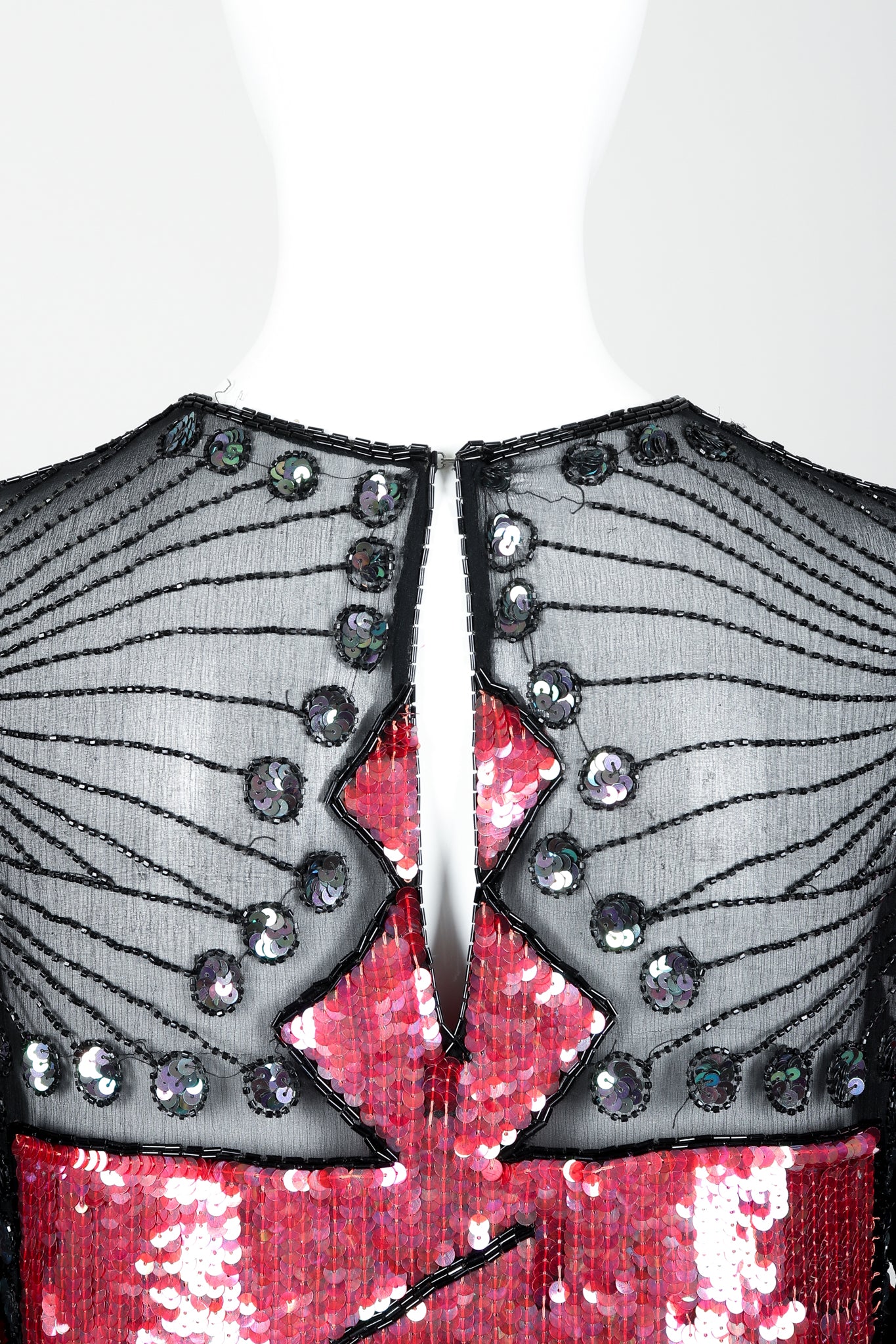 Sheer Sequin Deco Cocktail Dress - Image 13