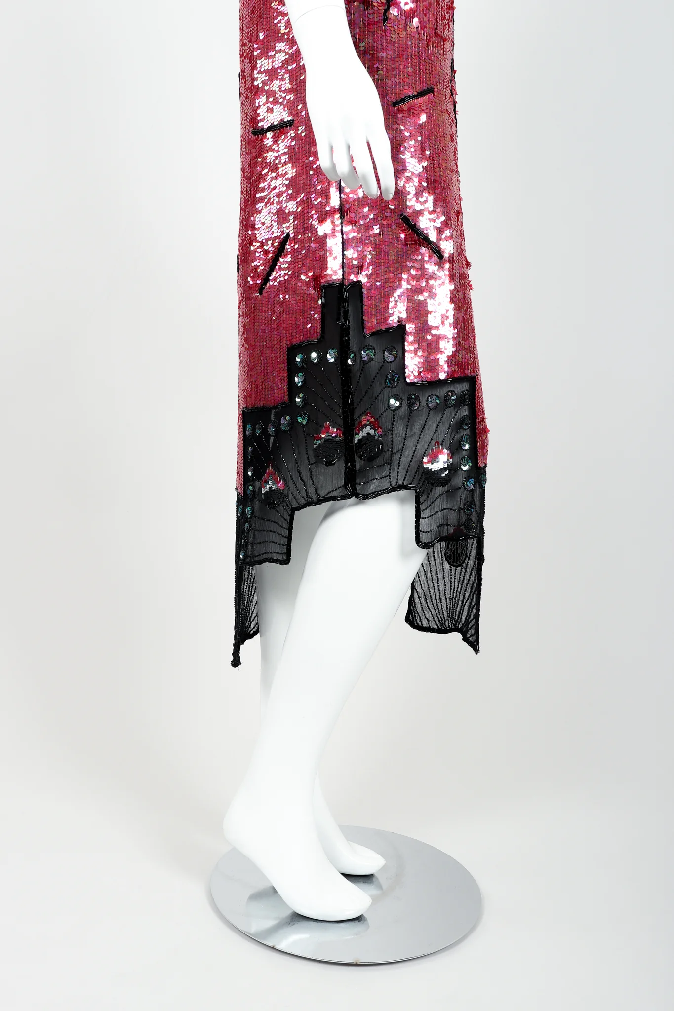 Sheer Sequin Deco Cocktail Dress - Image 3