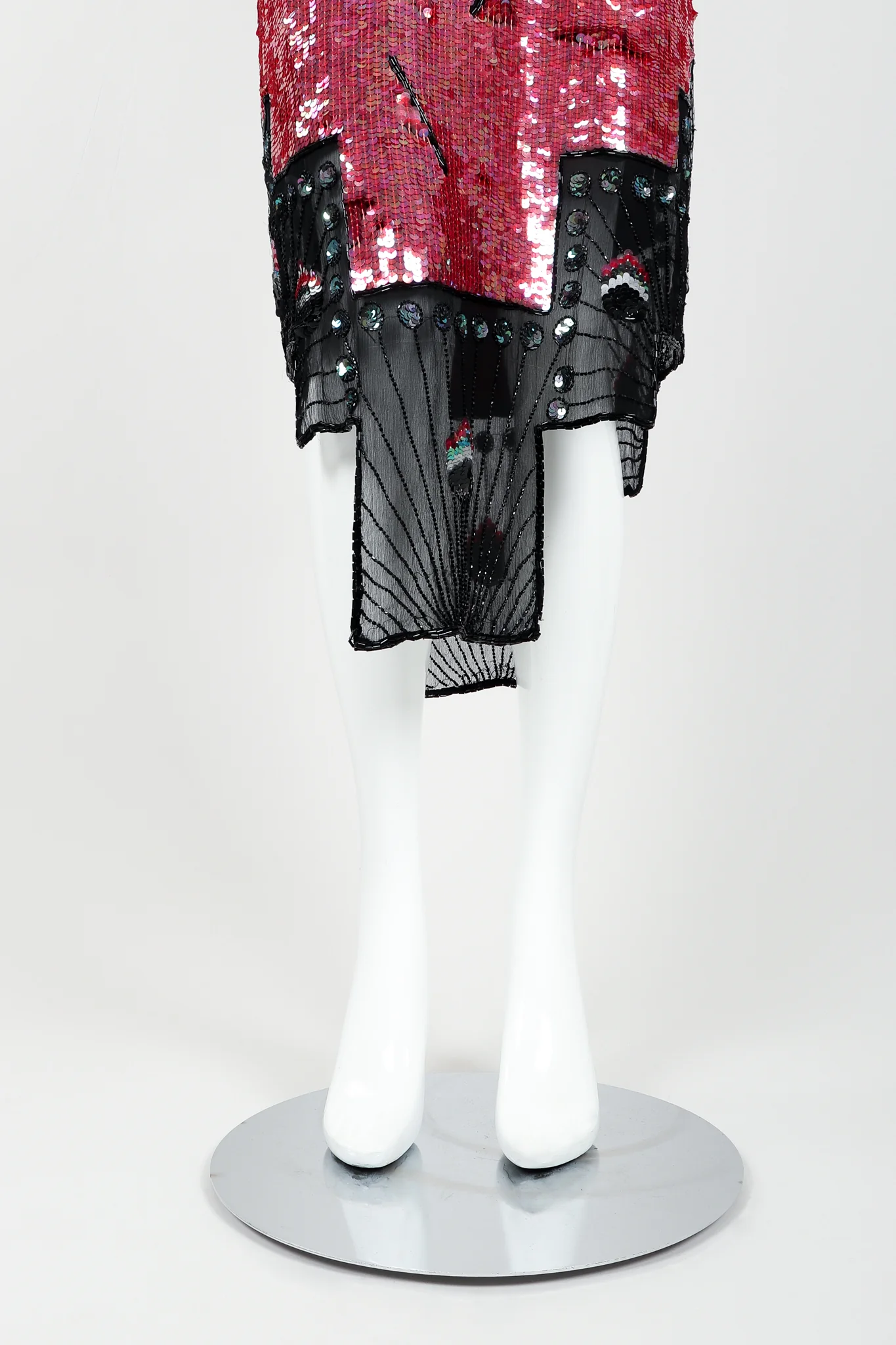 Sheer Sequin Deco Cocktail Dress - Image 4