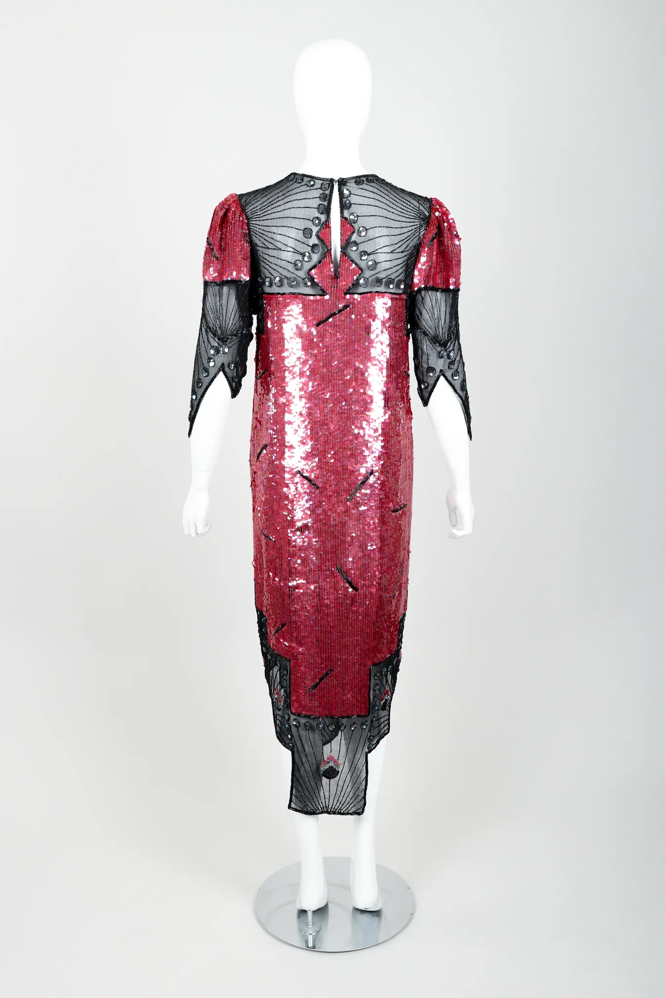 Sheer Sequin Deco Cocktail Dress - Image 6