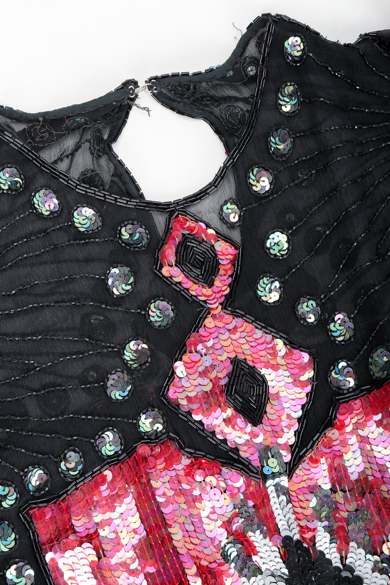 Sheer Sequin Deco Cocktail Dress - Image 8