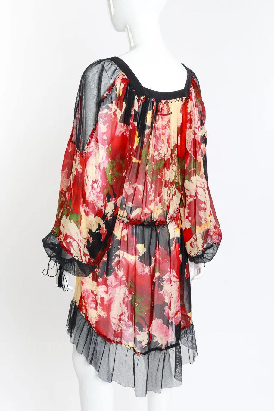 Floral Balloon Sleeve Dress - Image 3