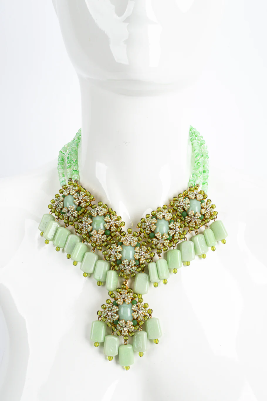Floral Bead Necklace and Earring Set - Image 3