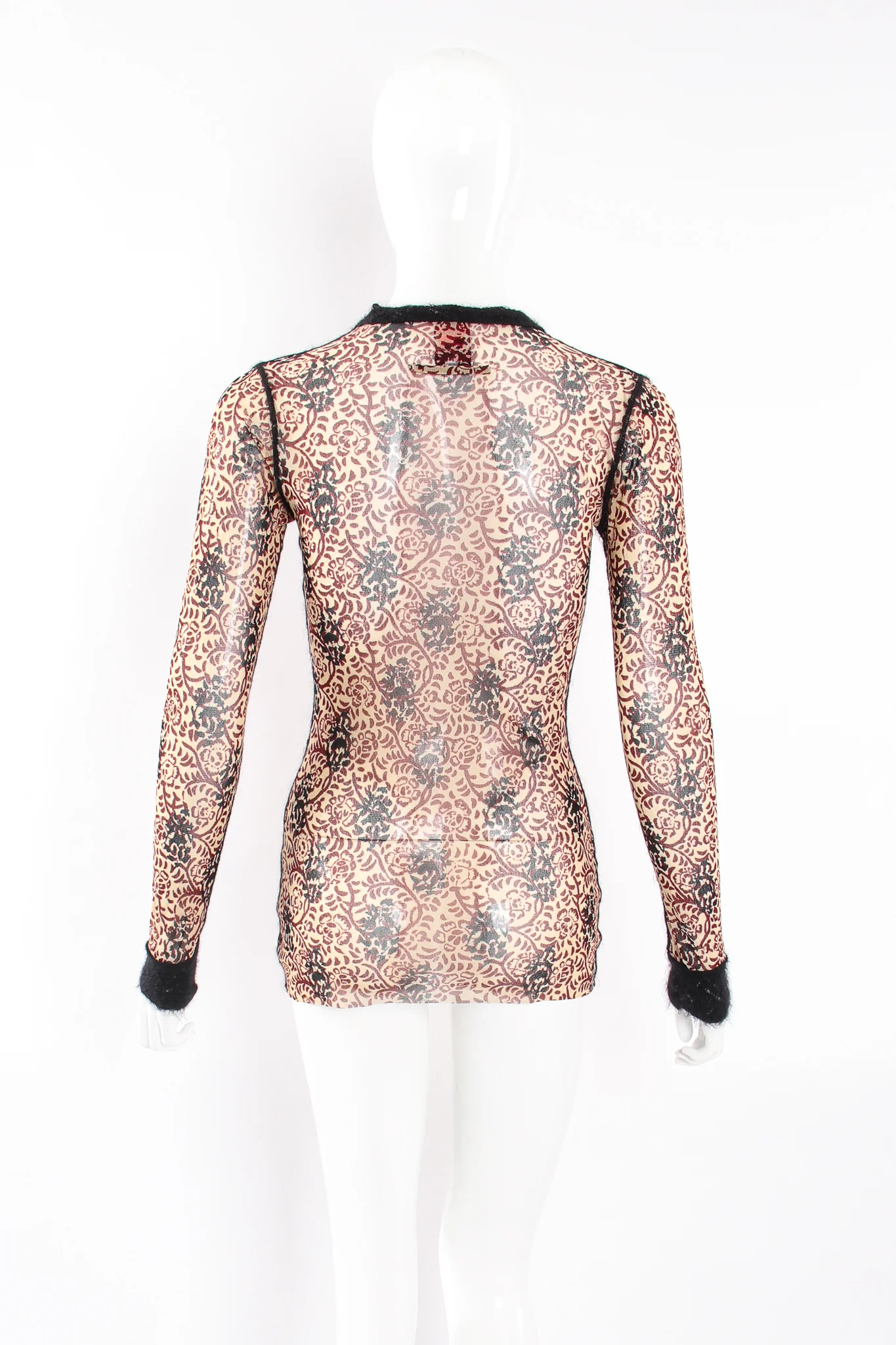 Floral Block Print Mesh T-Shirt - Image 7