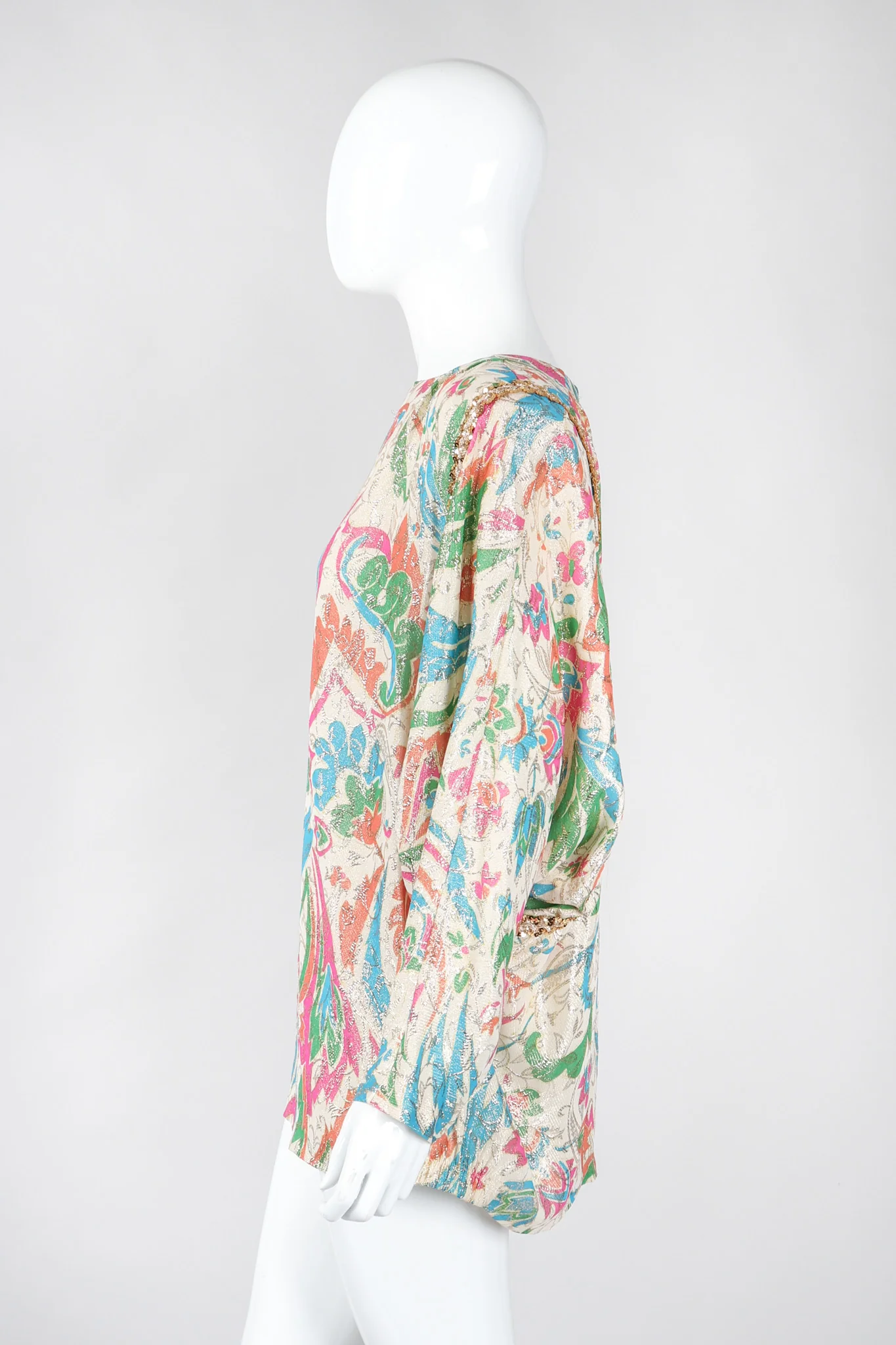 Floral Brocade Batwing Top - Image 5