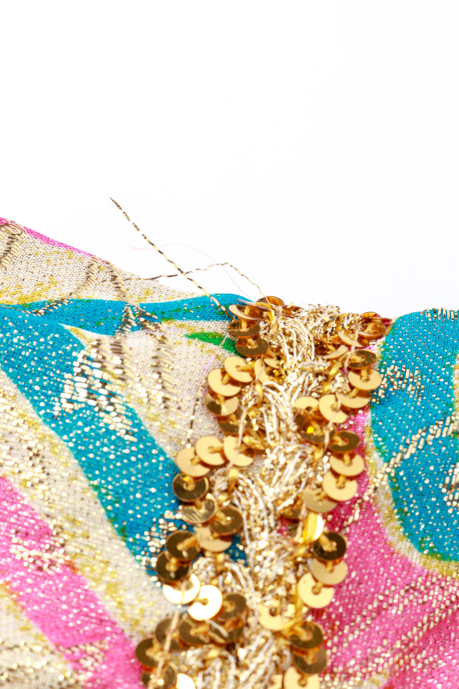 Floral Brocade Metallic Caftan - Image 9