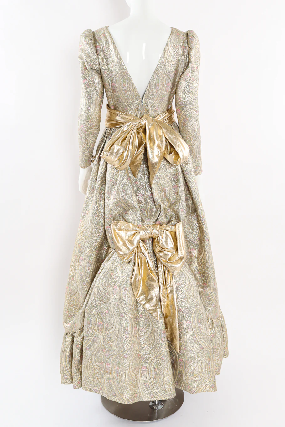 Floral Brocade Metallic Gown - Image 2