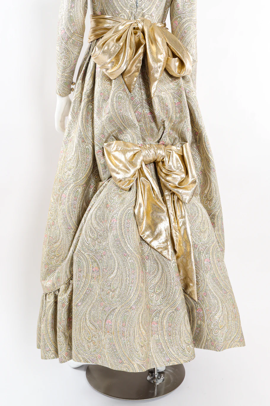 Floral Brocade Metallic Gown - Image 7