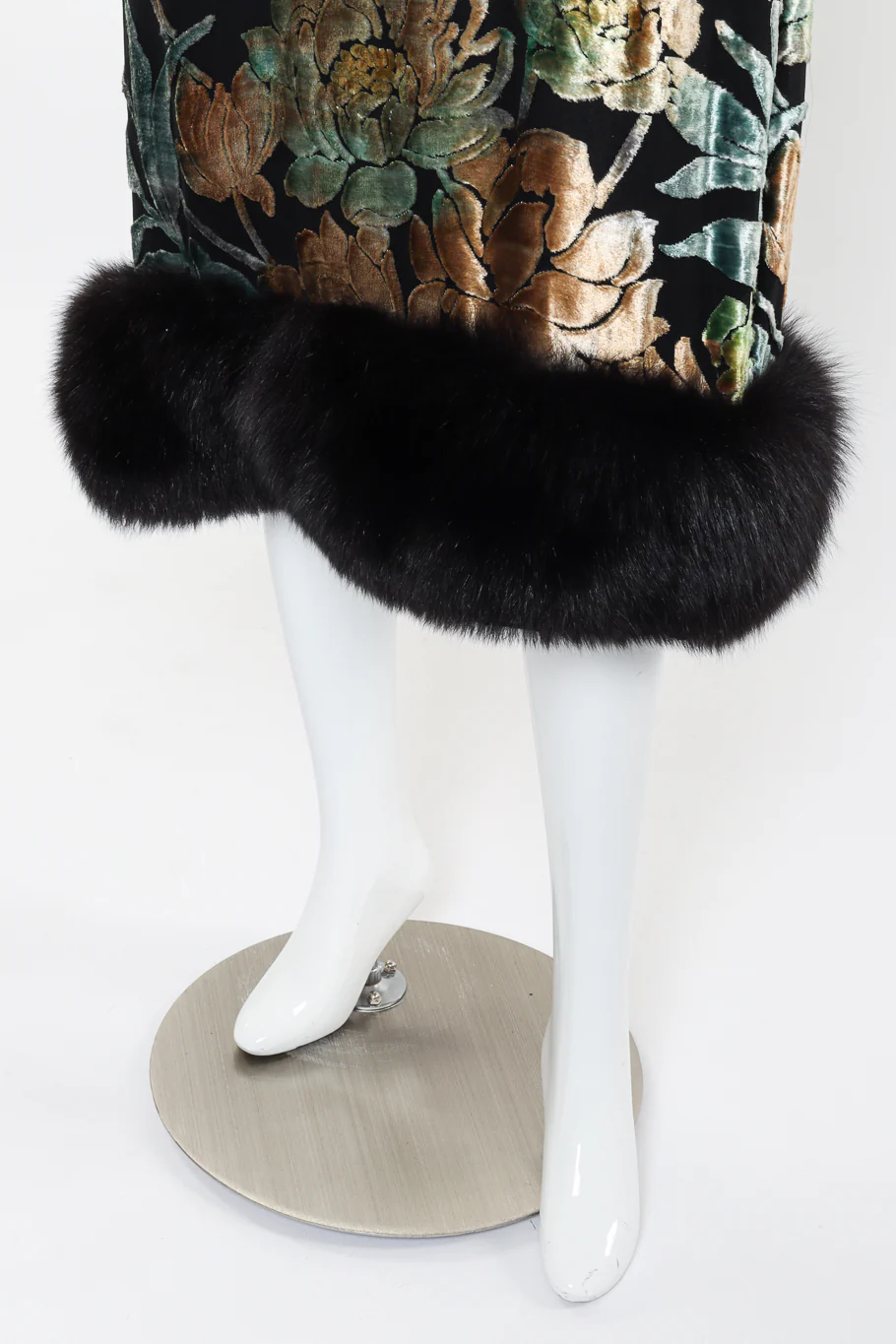 Floral Burnout Fur Trim Dress - Image 5