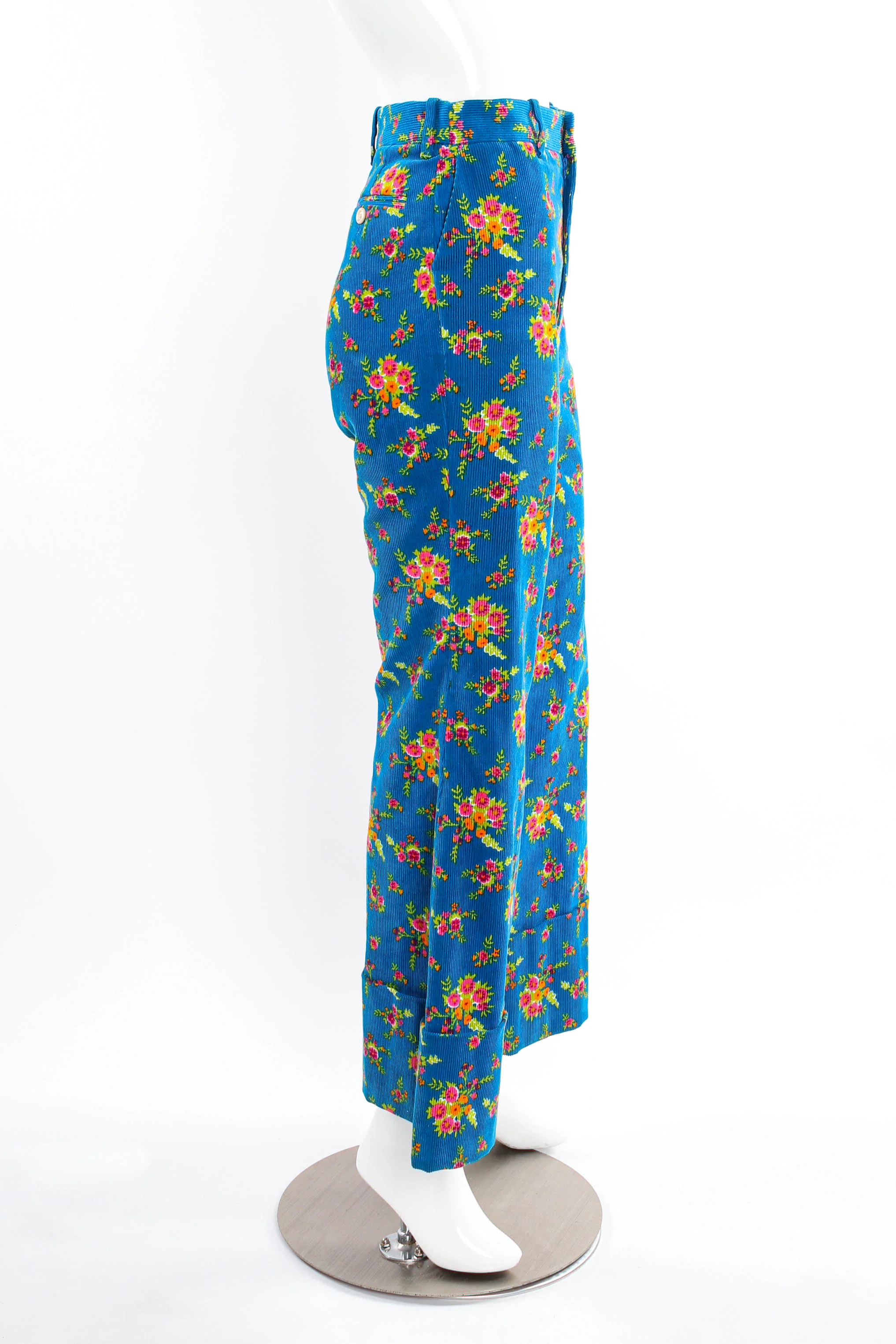 2017 Pre-Fall Floral Cropped Corduroy Pant - Image 3