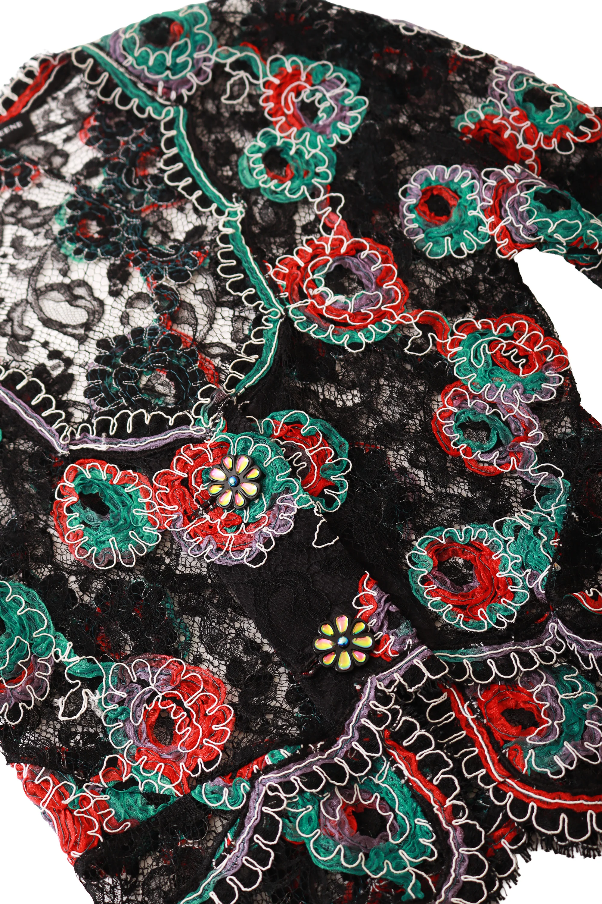 Floral Crochet Lace Peplum Top - Image 2
