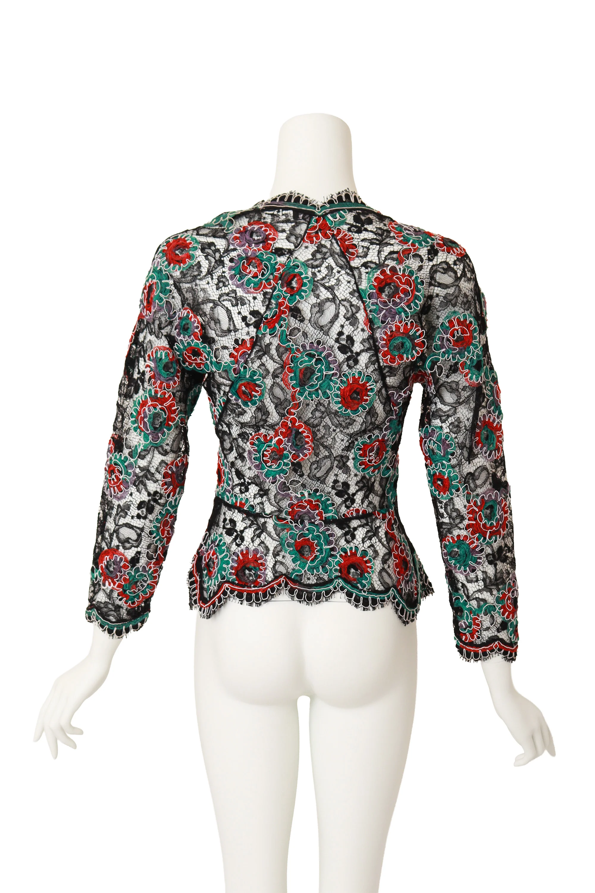 Floral Crochet Lace Peplum Top - Image 4