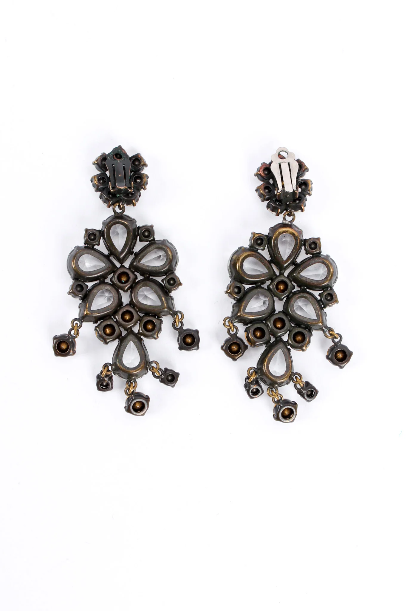 Floral Crystal Chandelier Earrings - Image 4