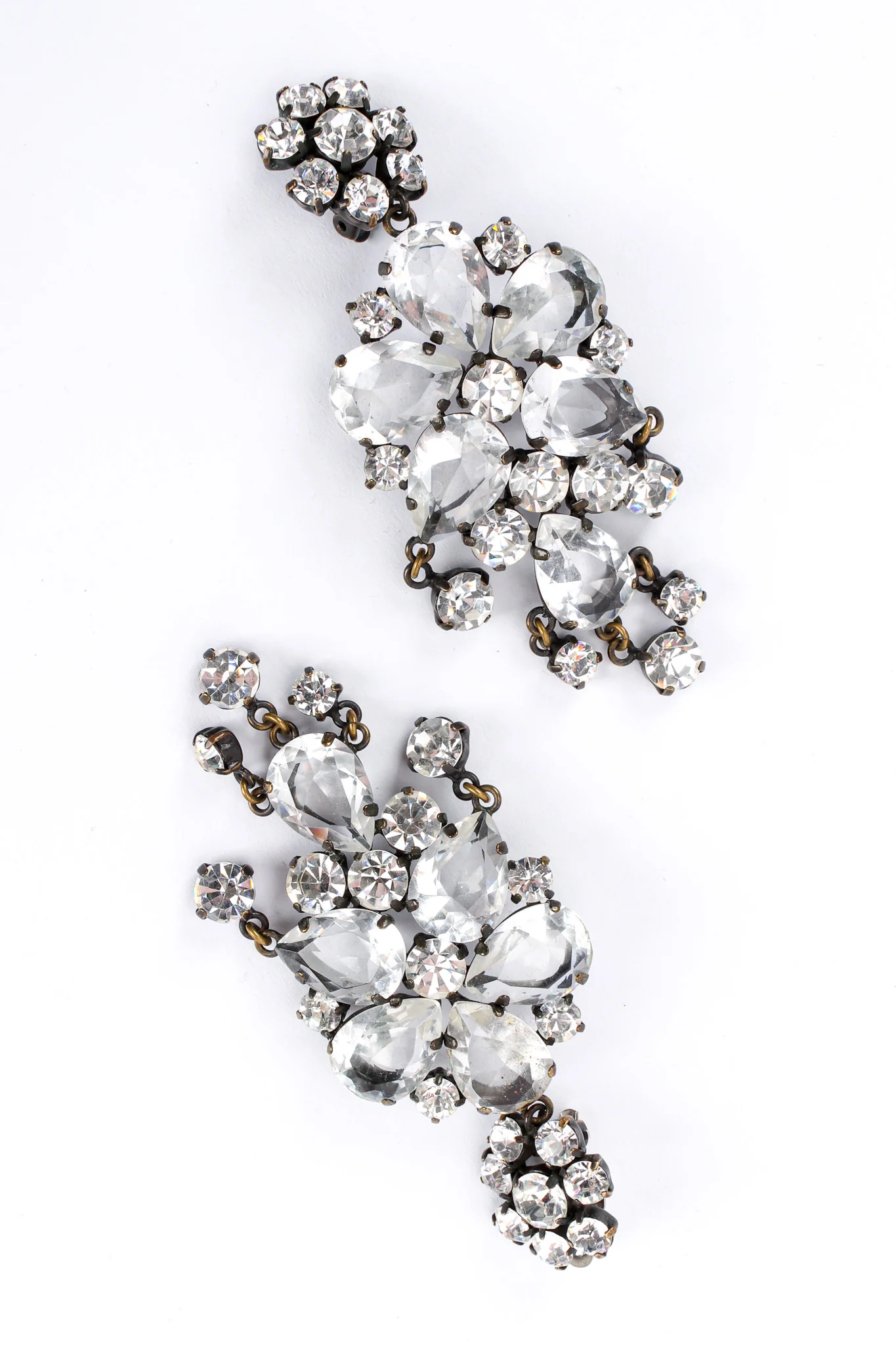 Floral Crystal Chandelier Earrings - Image 5