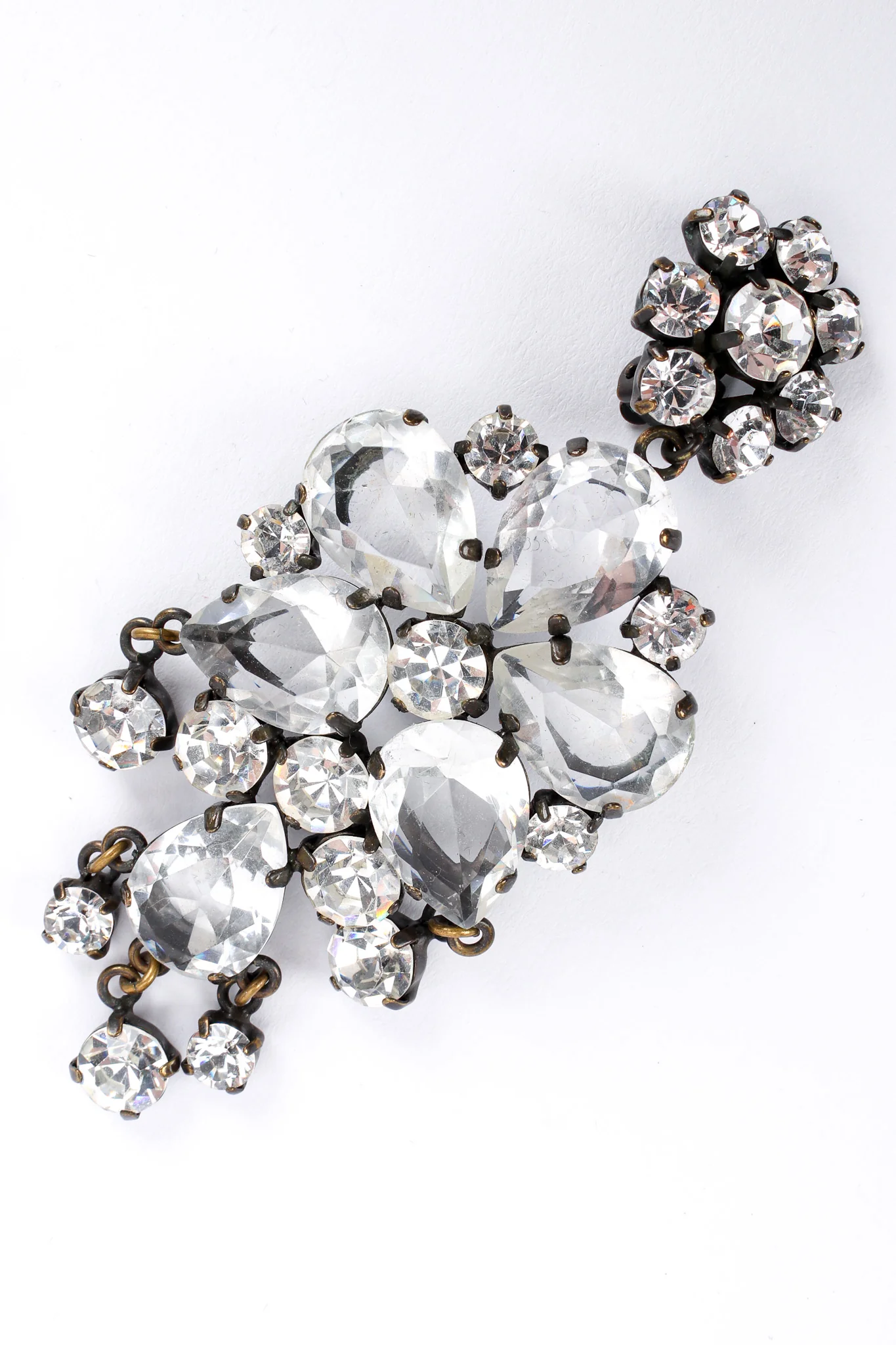 Floral Crystal Chandelier Earrings - Image 6