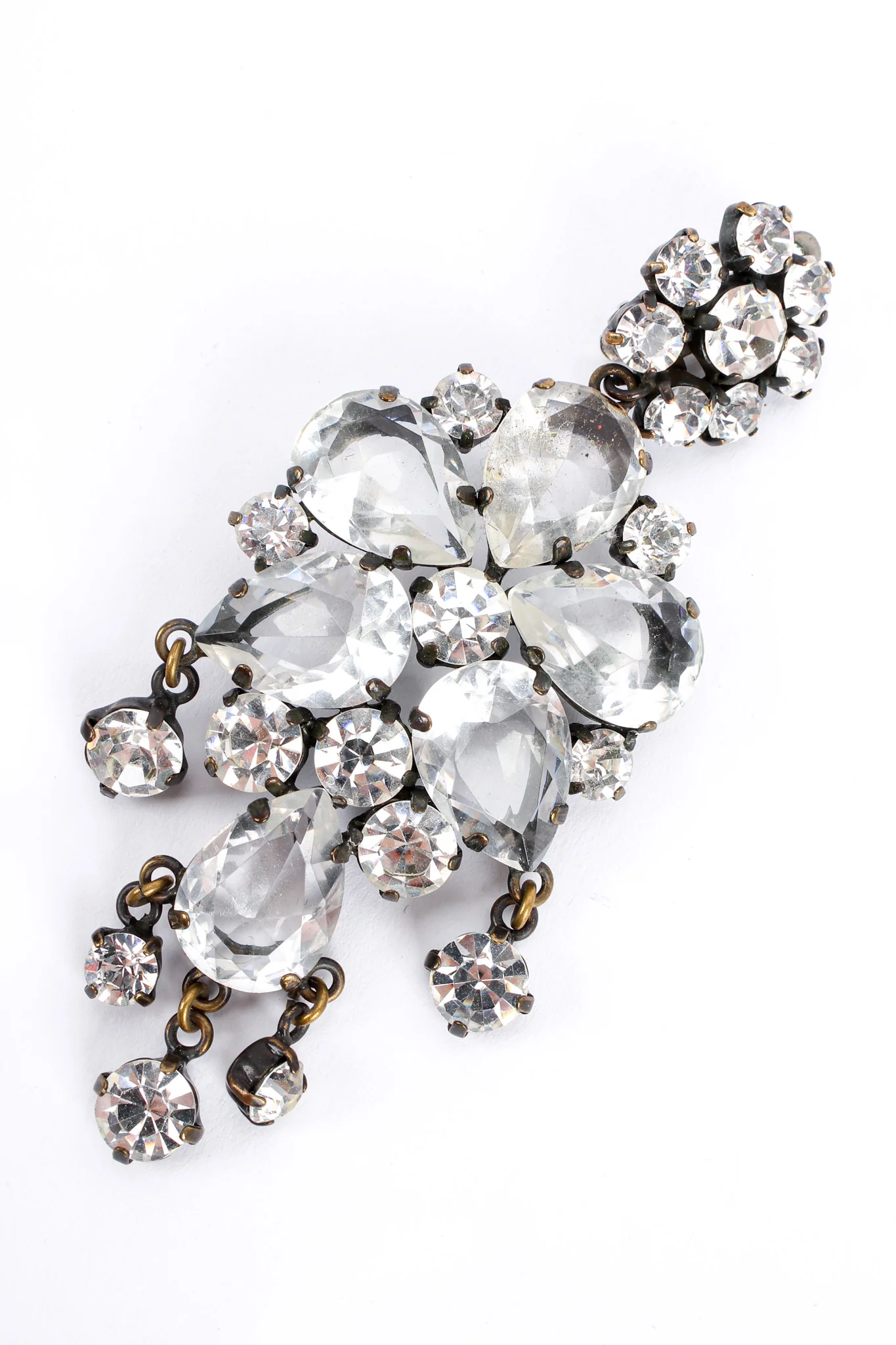 Floral Crystal Chandelier Earrings - Image 7