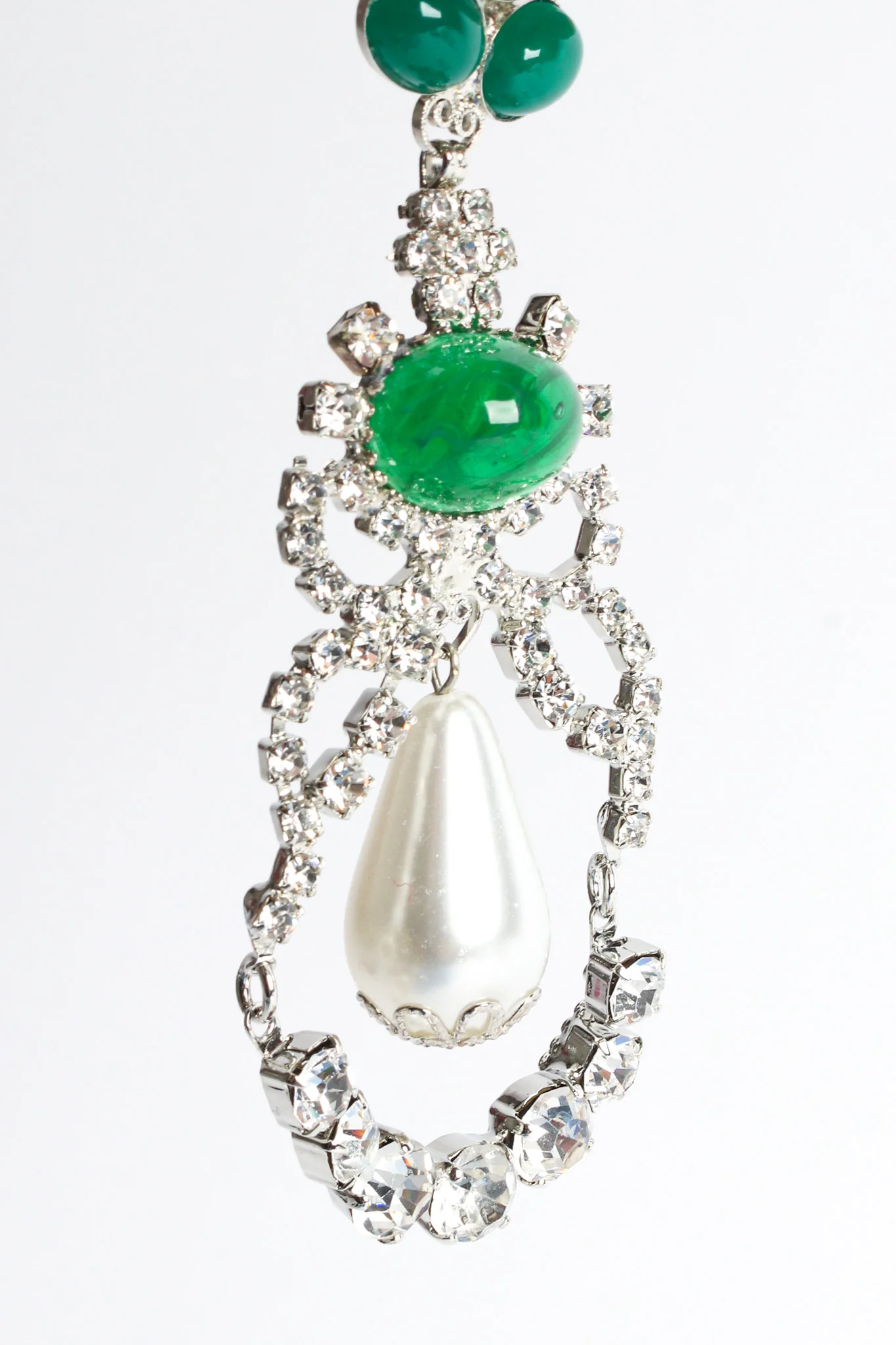 Floral Crystal Pearl Earrings - Image 6