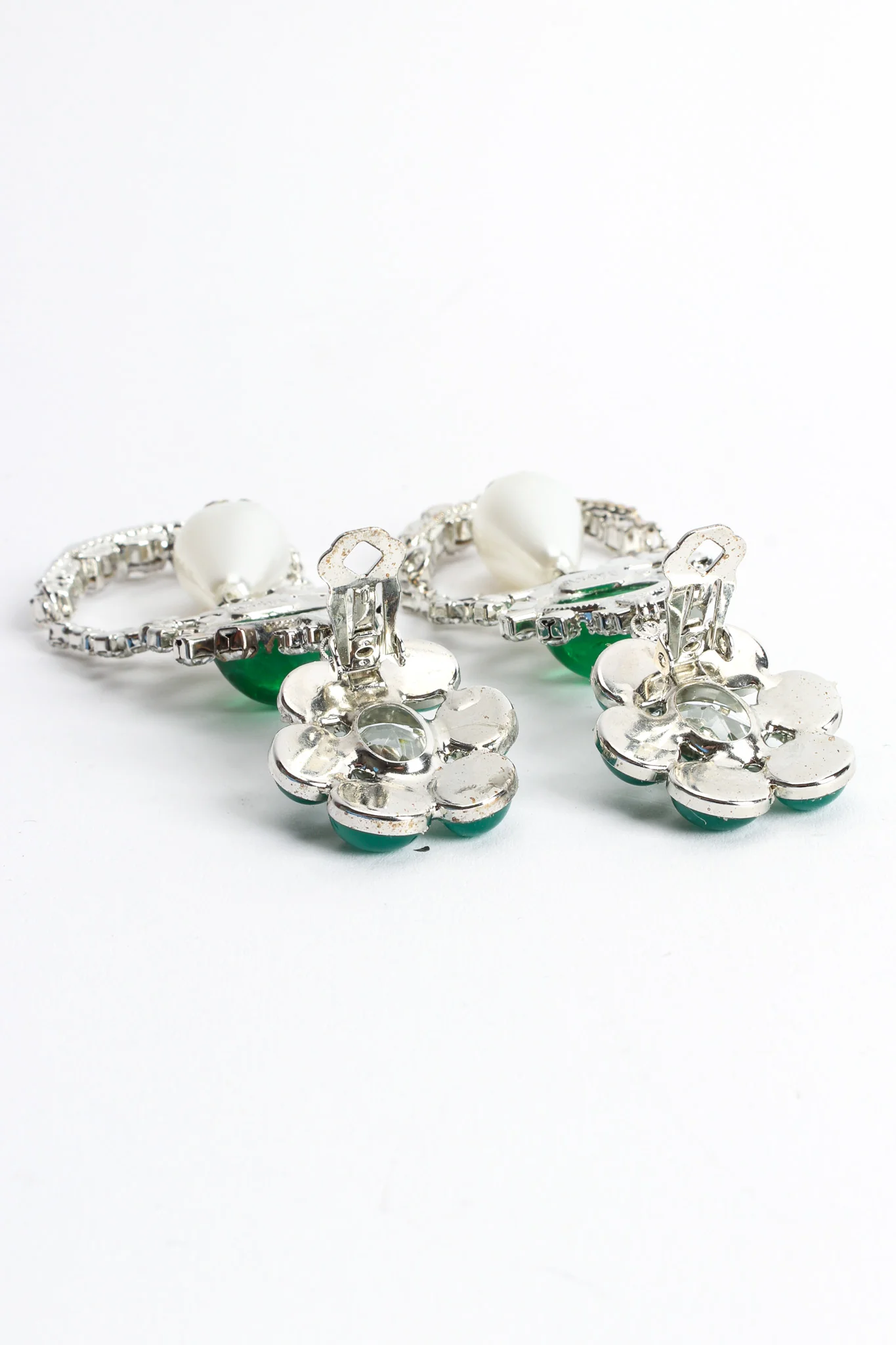 Floral Crystal Pearl Earrings - Image 7