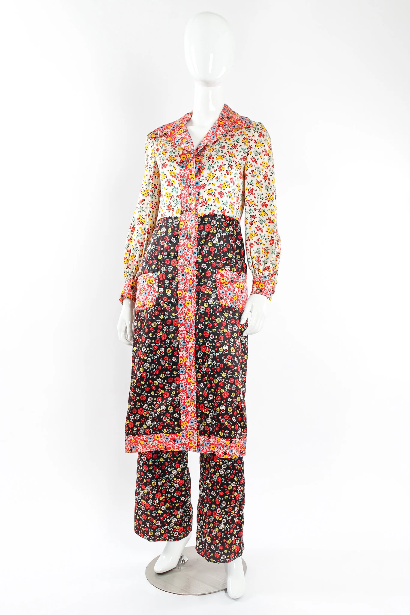 Floral Duster Jacket & Pant Set
