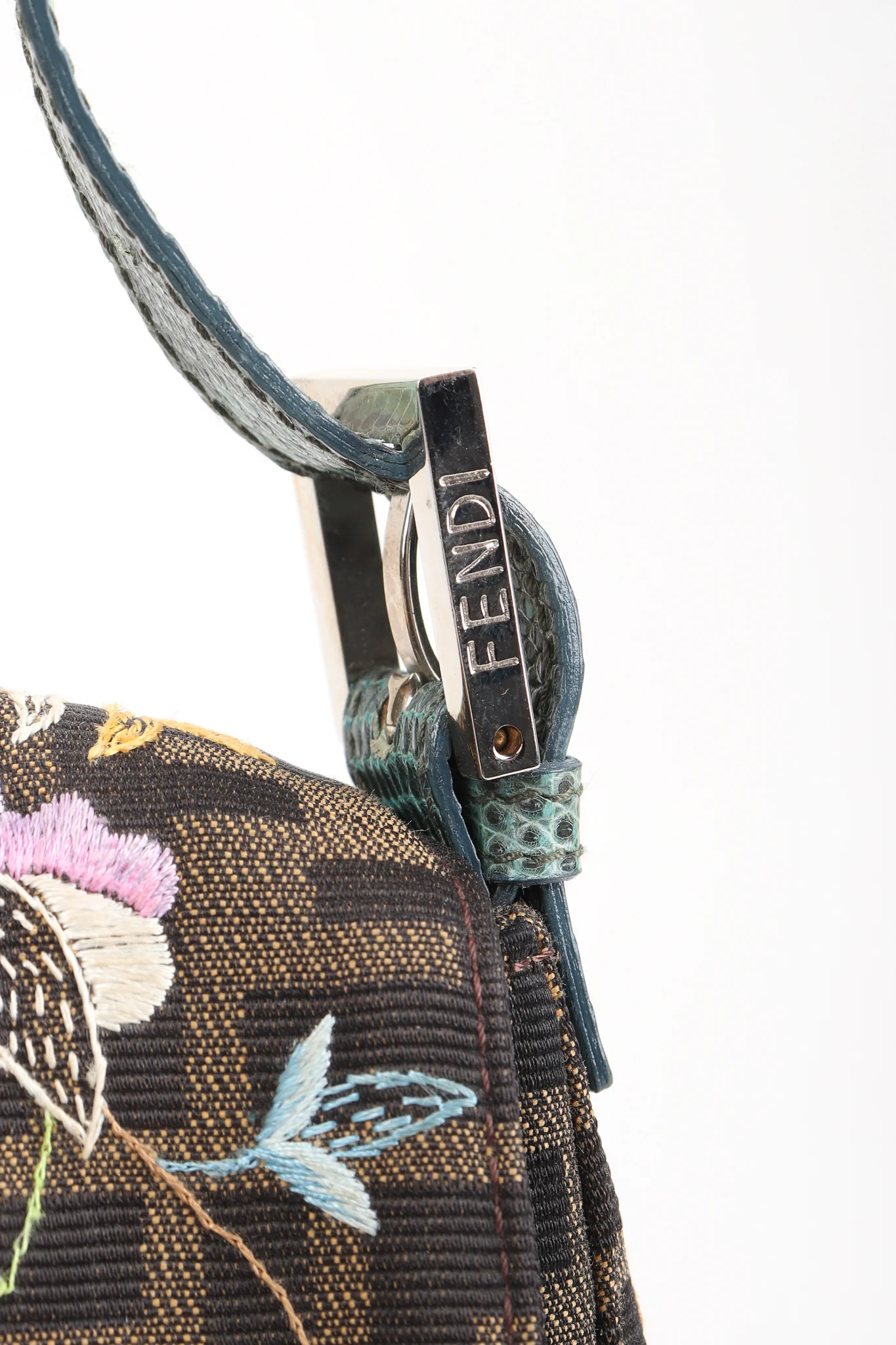 Floral Embroidered Zucca Monogram Baguette - Image 10