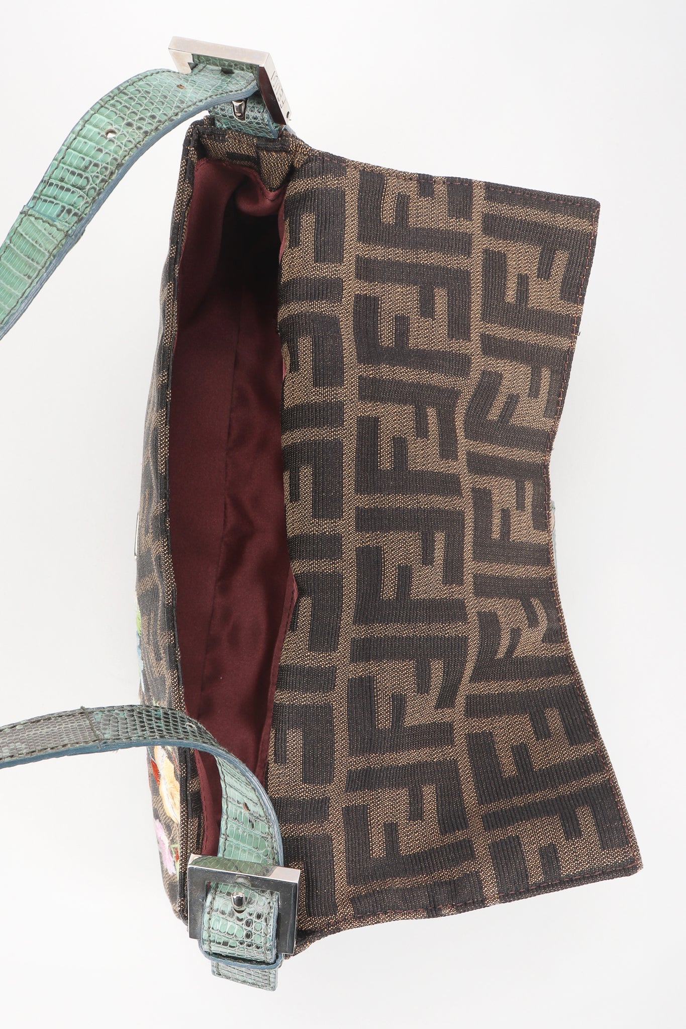 Floral Embroidered Zucca Monogram Baguette - Image 12