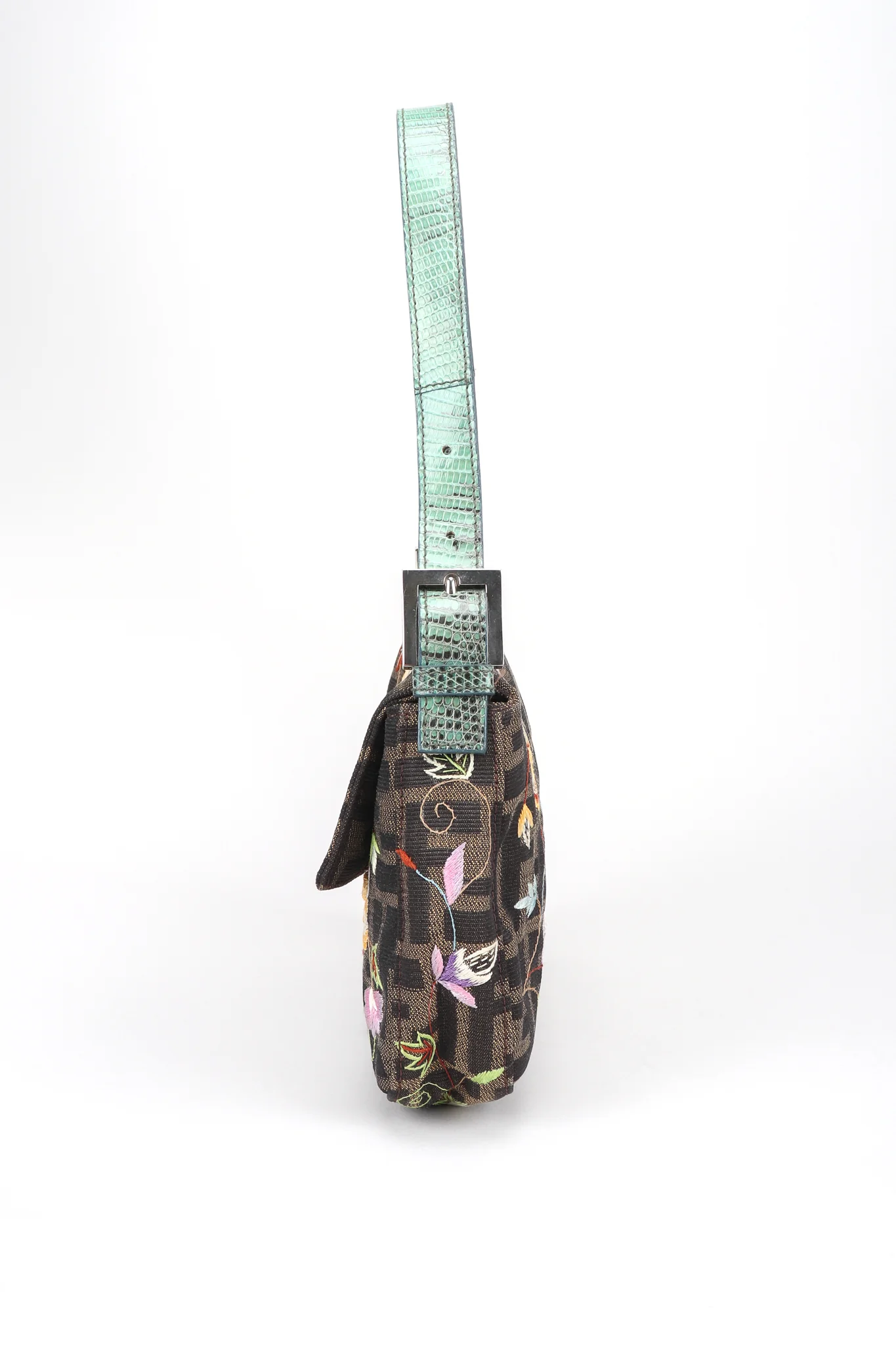 Floral Embroidered Zucca Monogram Baguette - Image 3