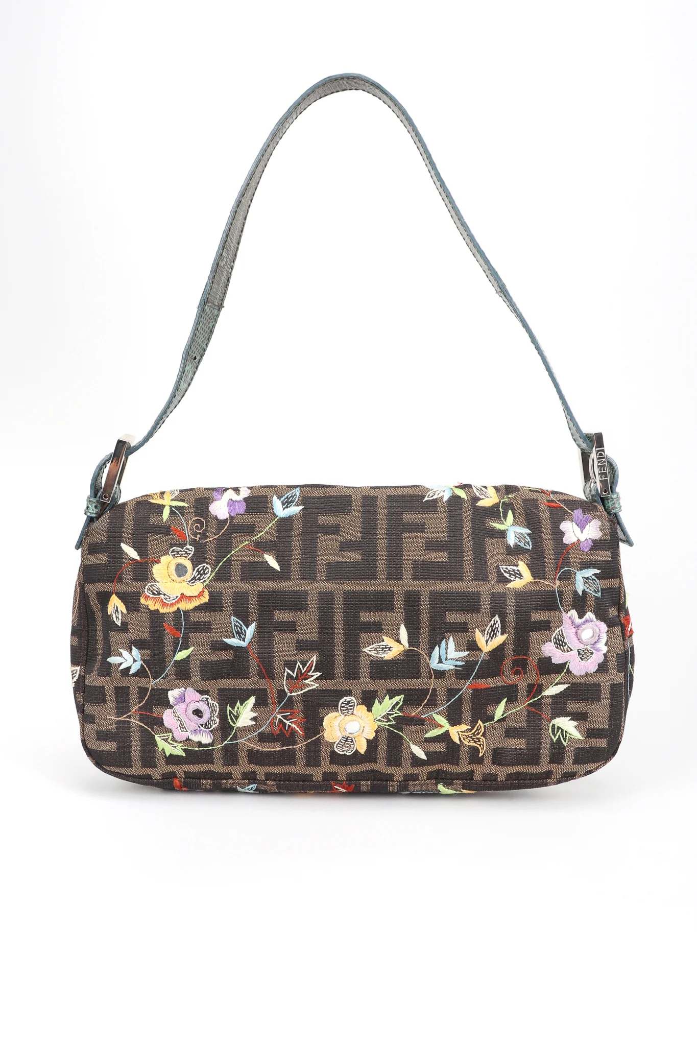 Floral Embroidered Zucca Monogram Baguette - Image 5
