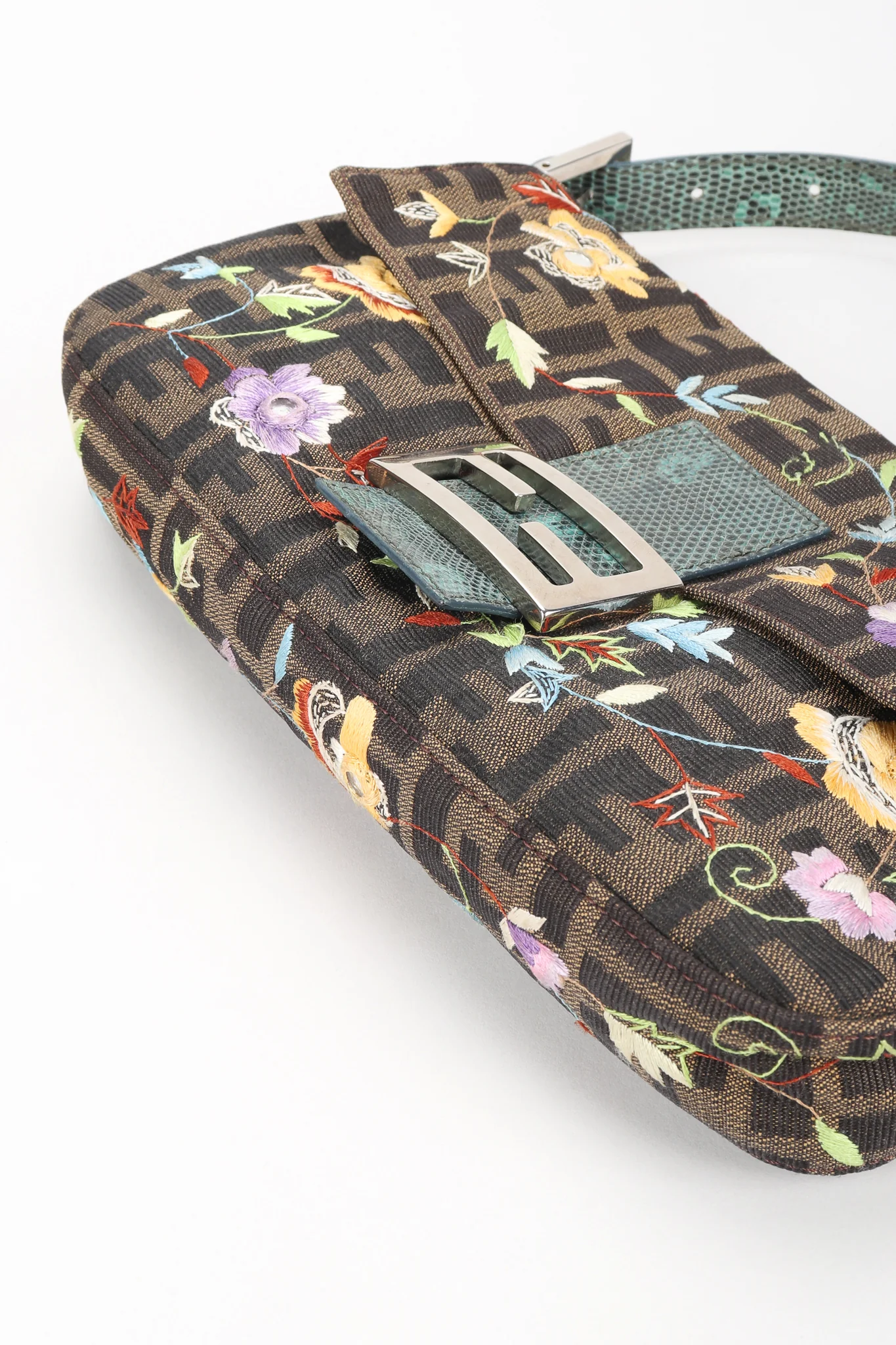 Floral Embroidered Zucca Monogram Baguette - Image 6