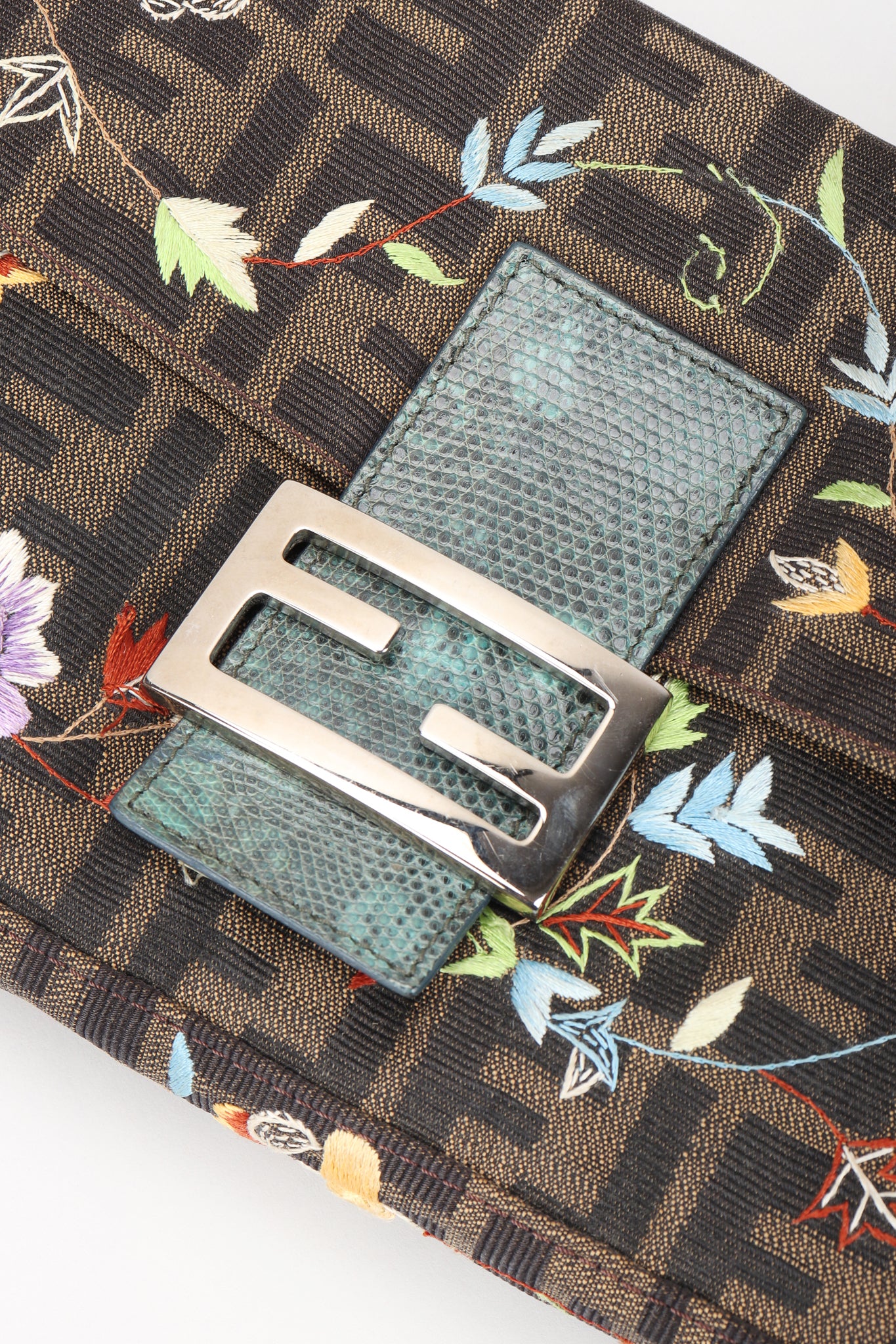 Floral Embroidered Zucca Monogram Baguette - Image 7