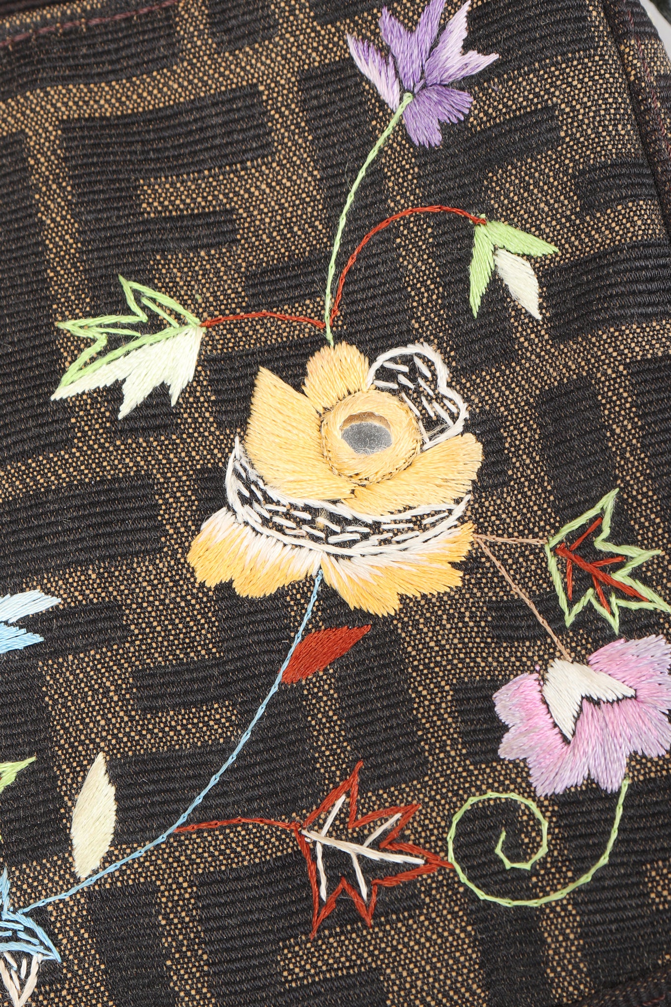 Floral Embroidered Zucca Monogram Baguette - Image 9
