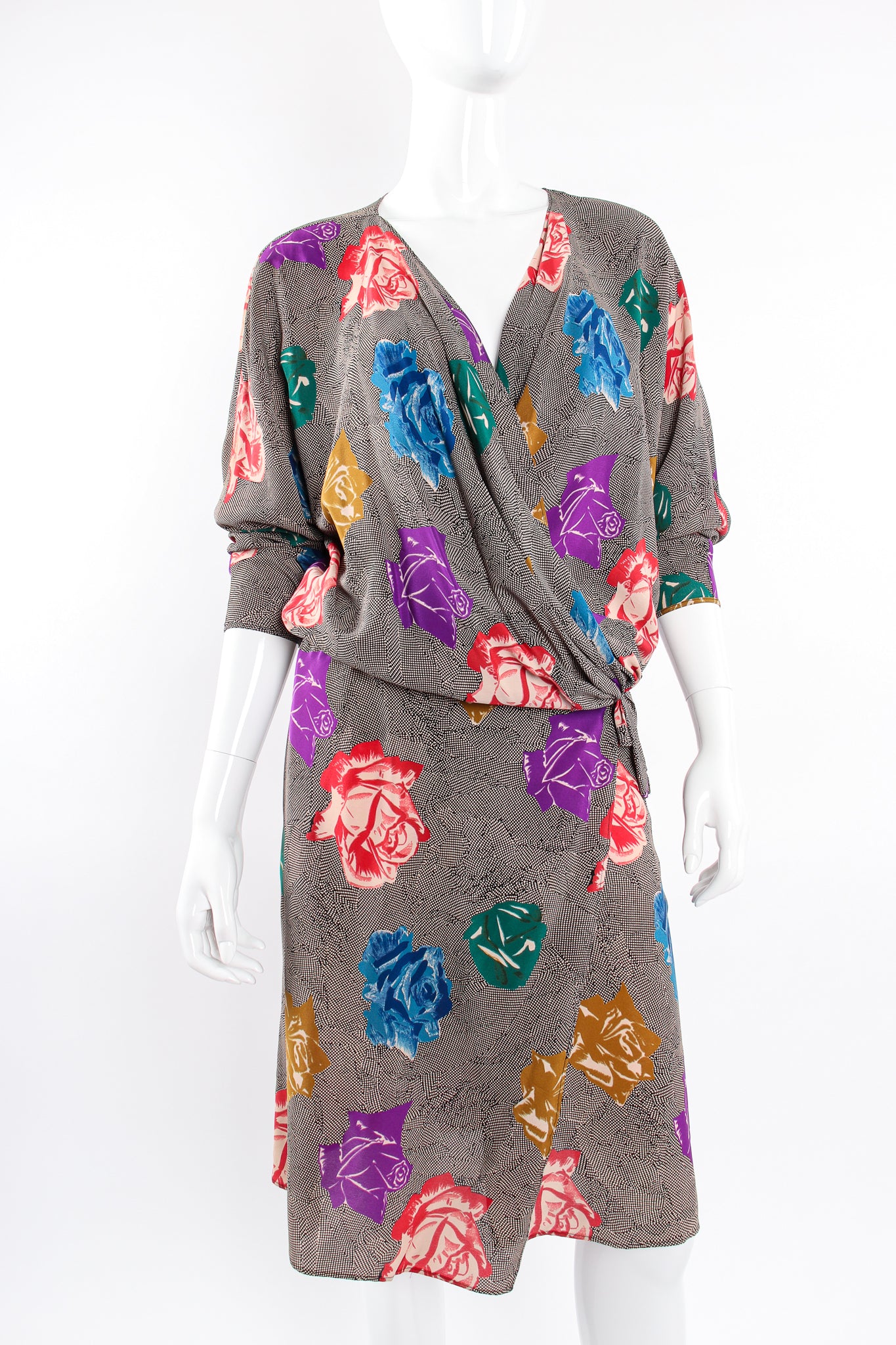Floral Faux Wrap Dolman Dress - Image 5