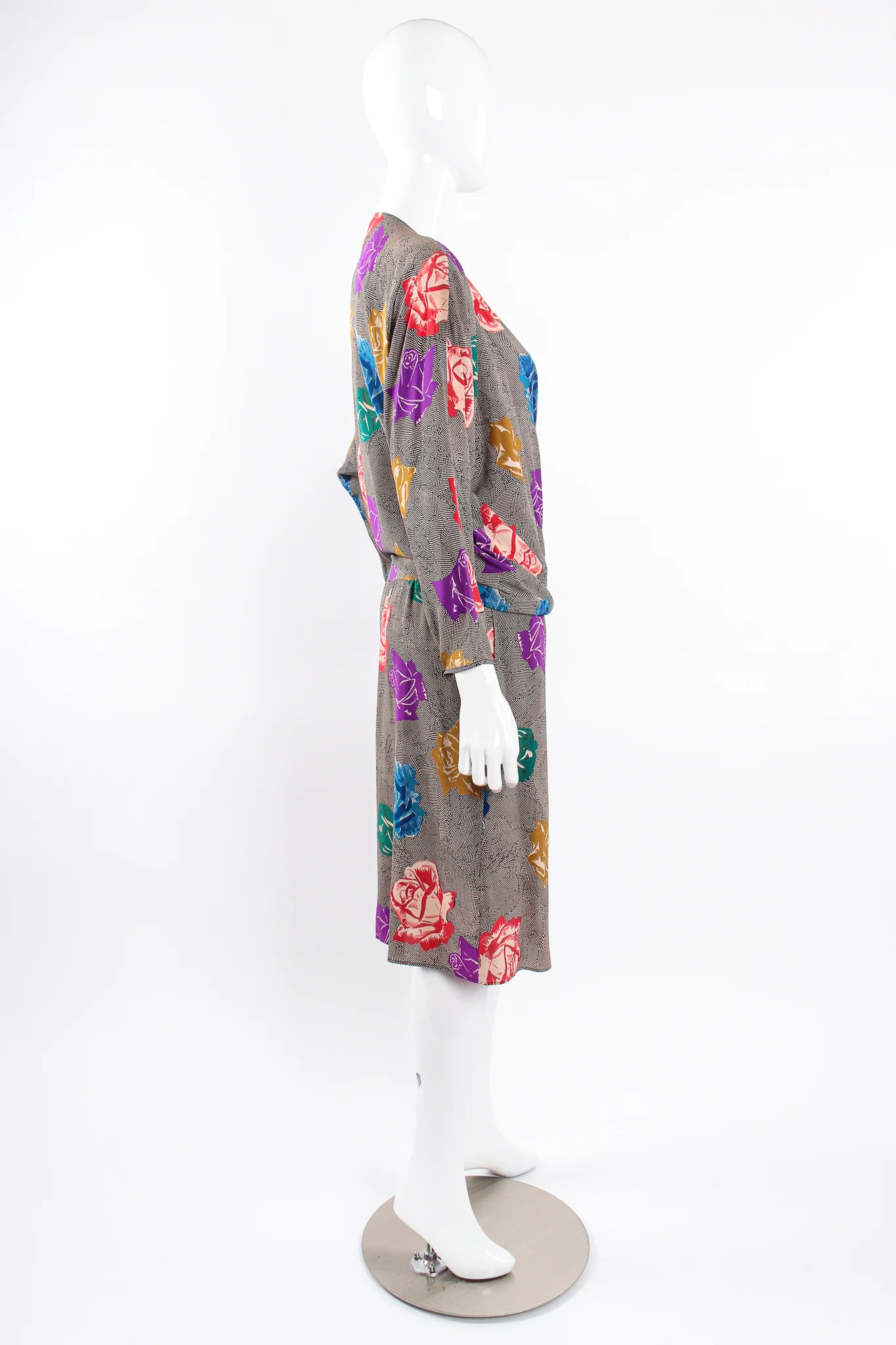 Floral Faux Wrap Dolman Dress - Image 8