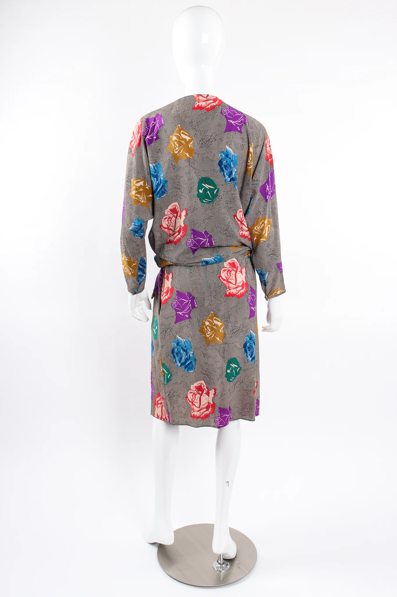 Floral Faux Wrap Dolman Dress - Image 9