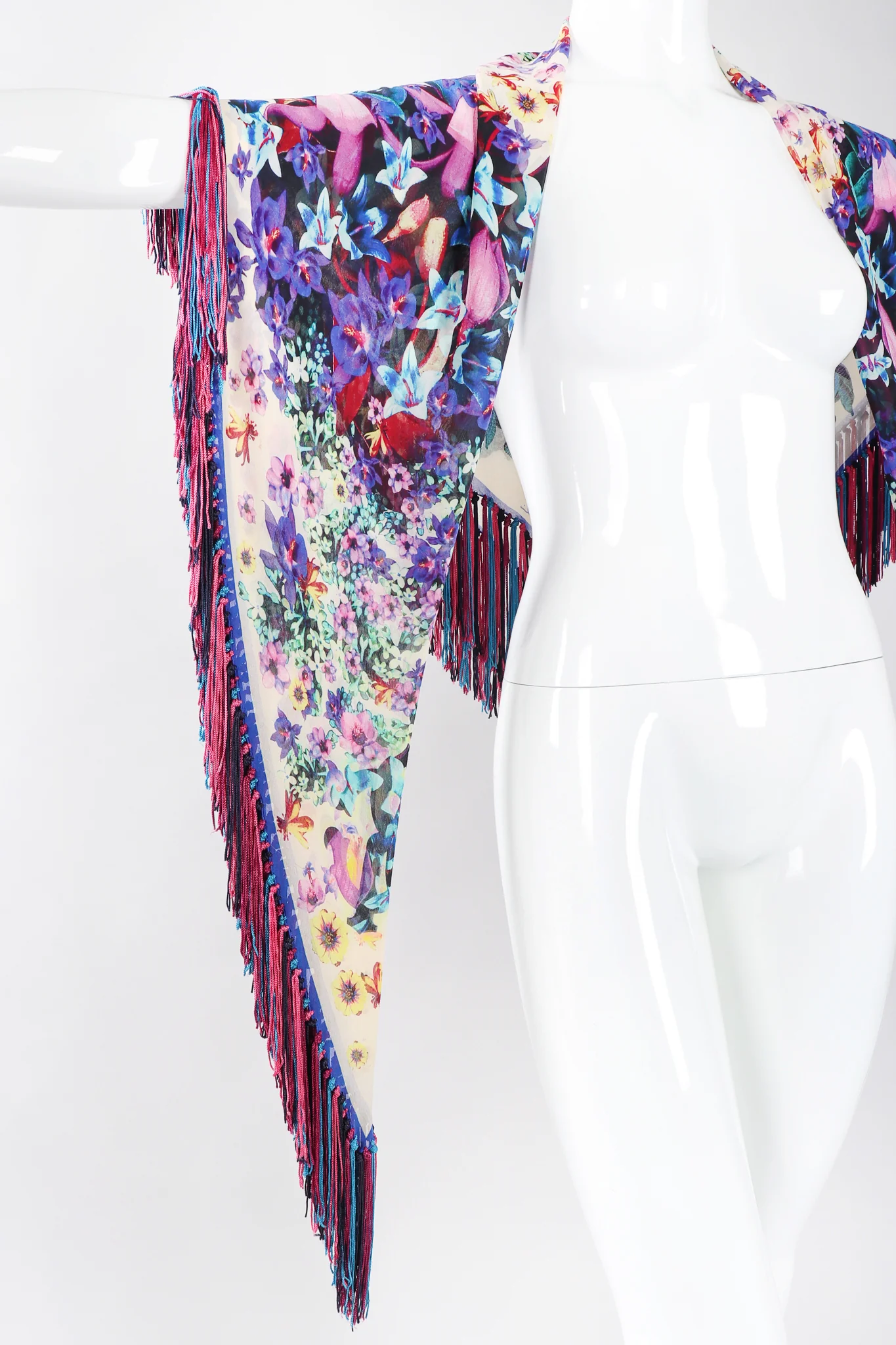Floral Fringe Kaleidoscope Shawl - Image 3
